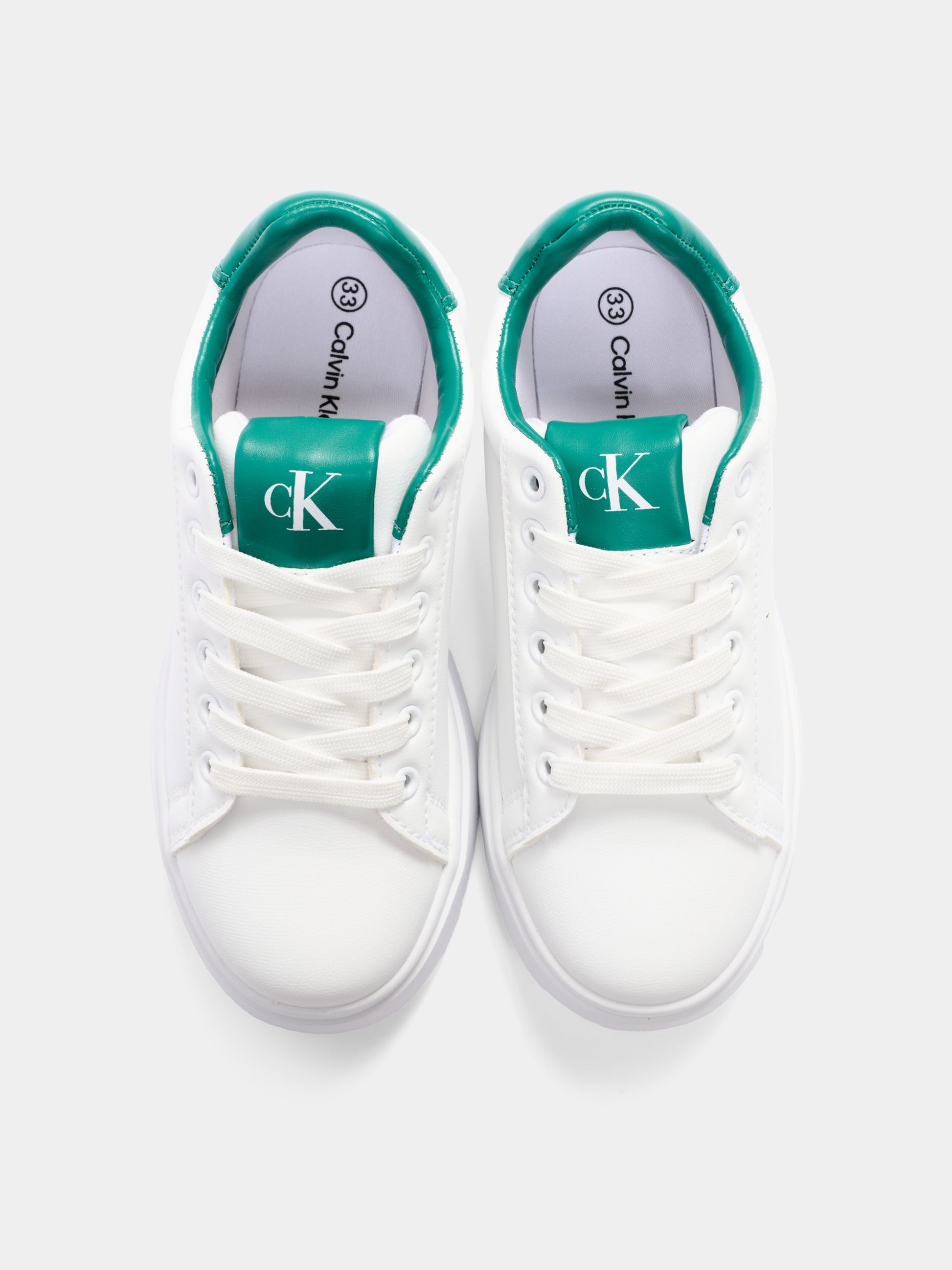 Sneakers bianche per bambino con logo,Calvin Klein Kids,V3X9 83301 1355X165