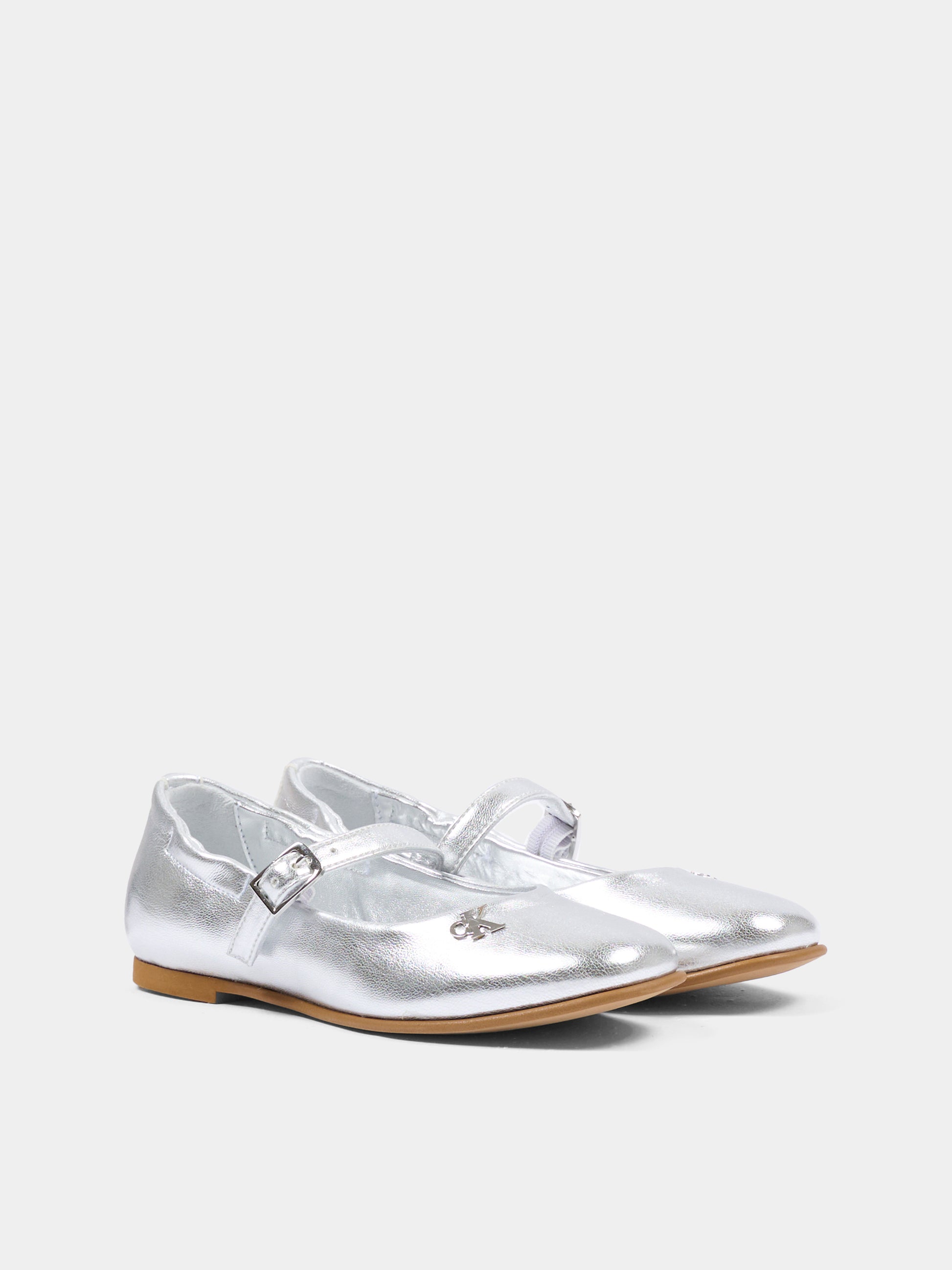 Ballerine argento per bambina con fiocco,Calvin Klein Kids,V4A3 83340 0504904