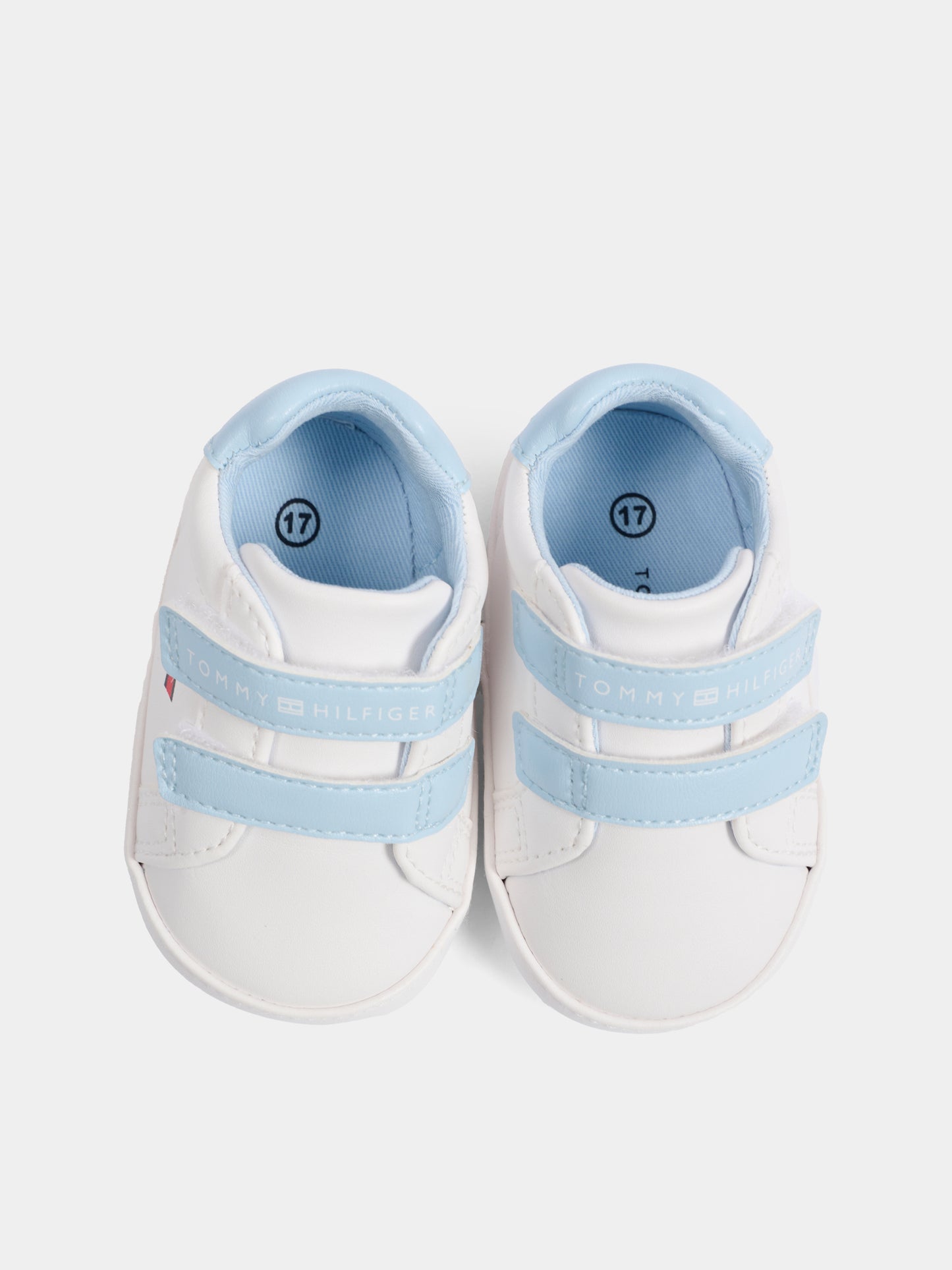 Sneakers celesti per neonato con bandierina,Tommy Hilfiger Junior,T0B9 34329 1582X356