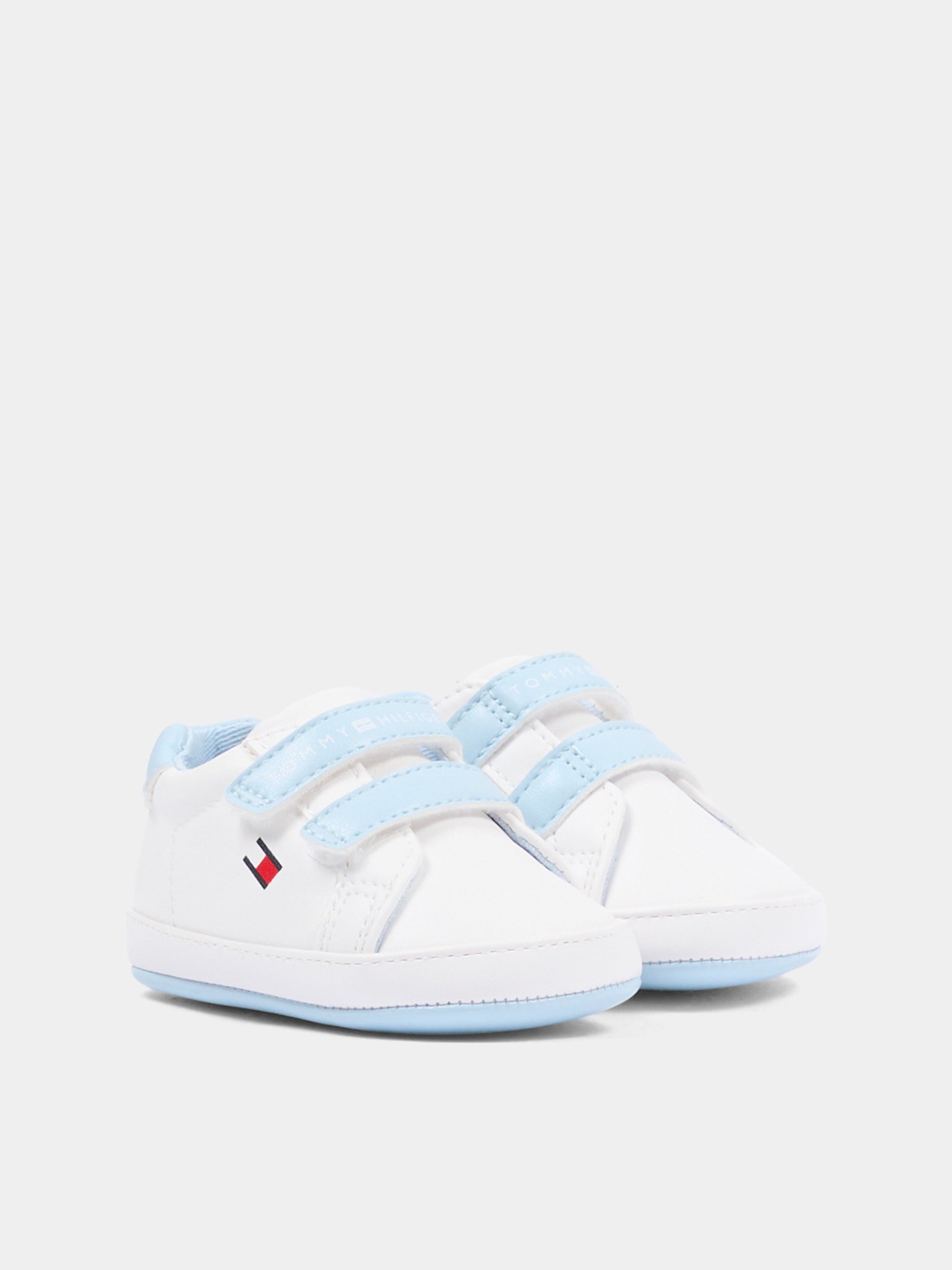 Sneakers celesti per neonato con bandierina,Tommy Hilfiger Junior,T0B9 34329 1582X356