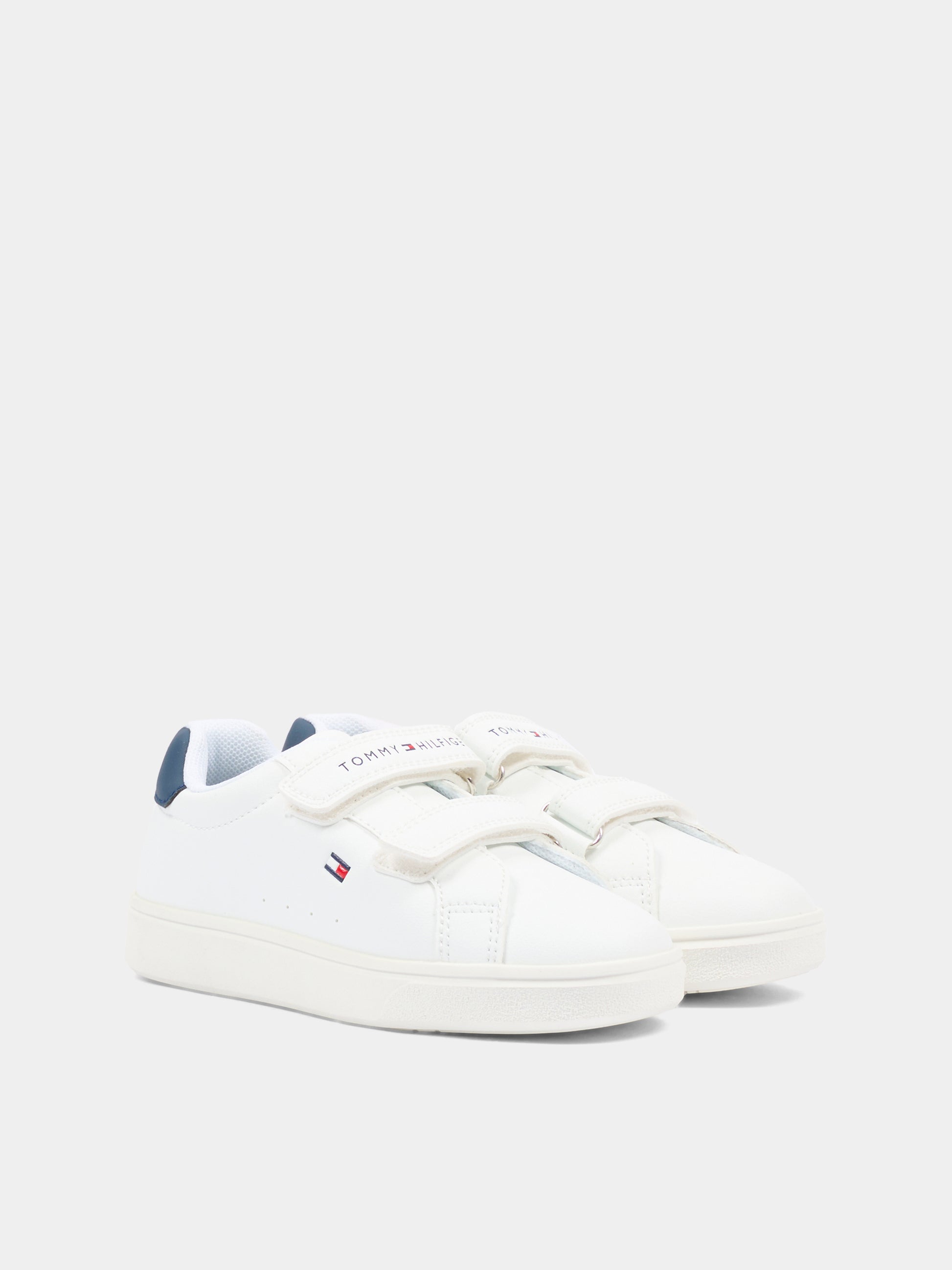 Sneakers bianche per neonato e bambino con logo,Tommy Hilfiger Junior,T1X9 34338 1355X336
