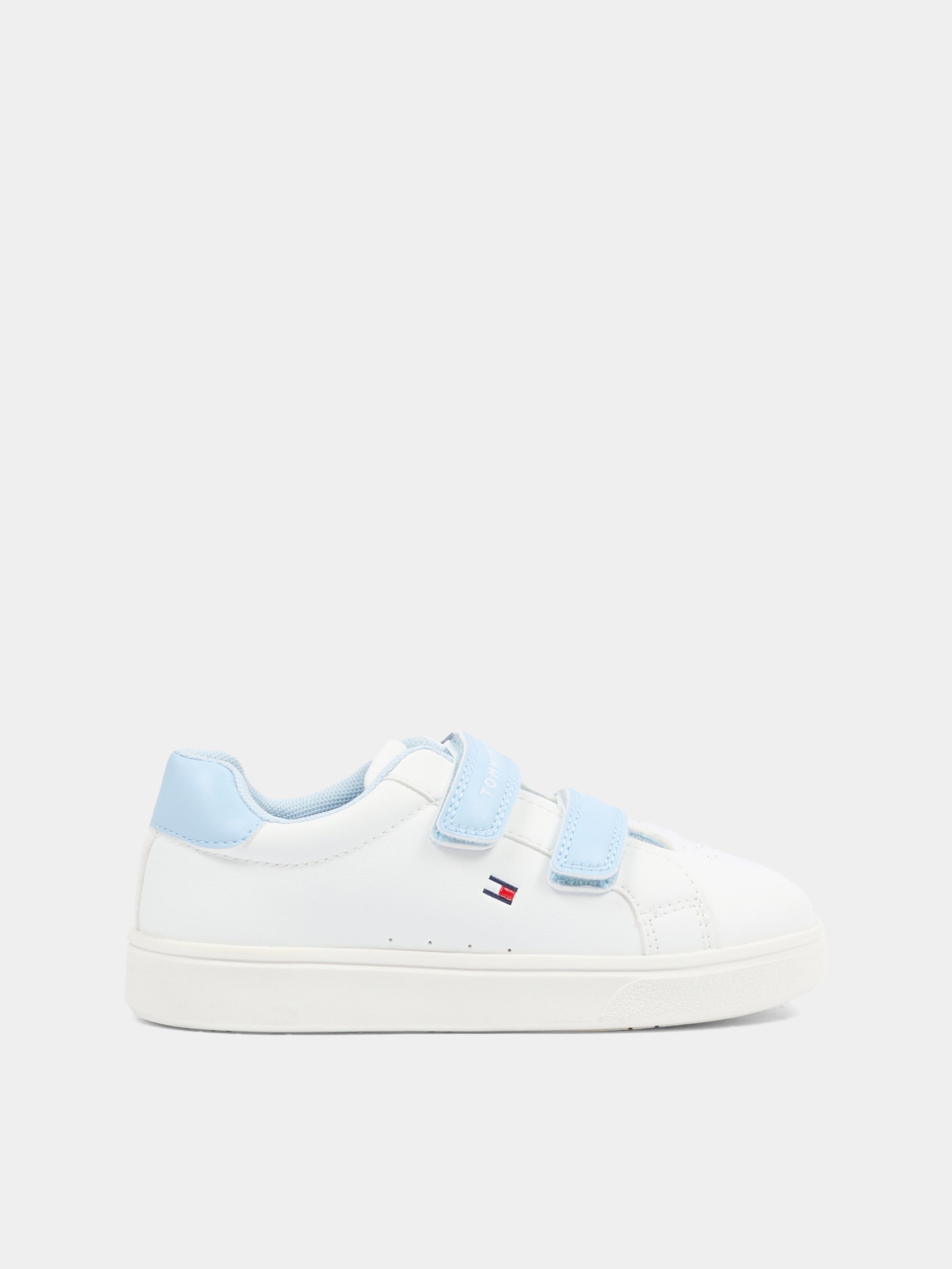 Sneakers celesti per neonato e bambino con logo,Tommy Hilfiger Junior,T1X9 34339 1355X356