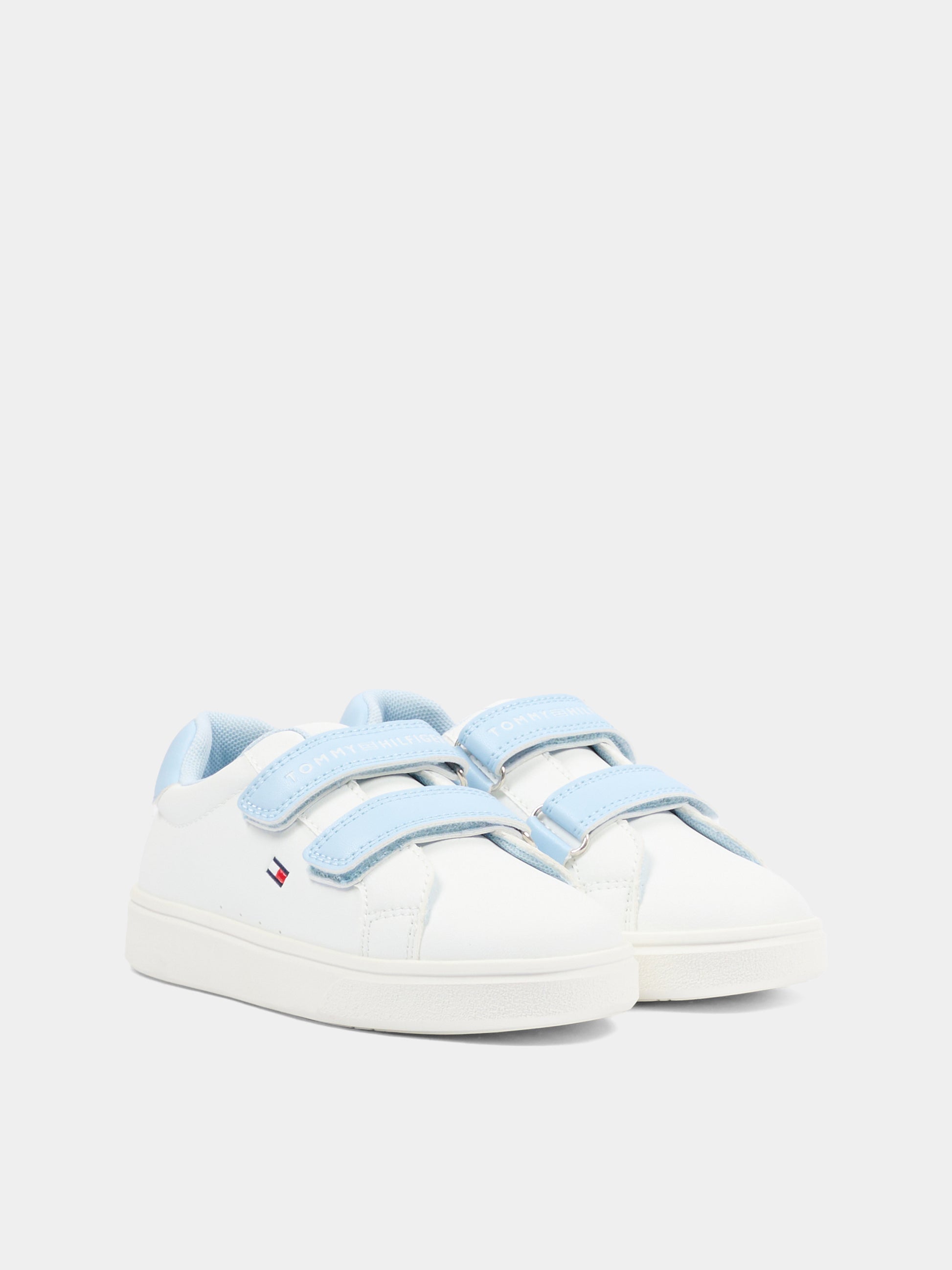 Sneakers celesti per neonato e bambino con logo,Tommy Hilfiger Junior,T1X9 34339 1355X356