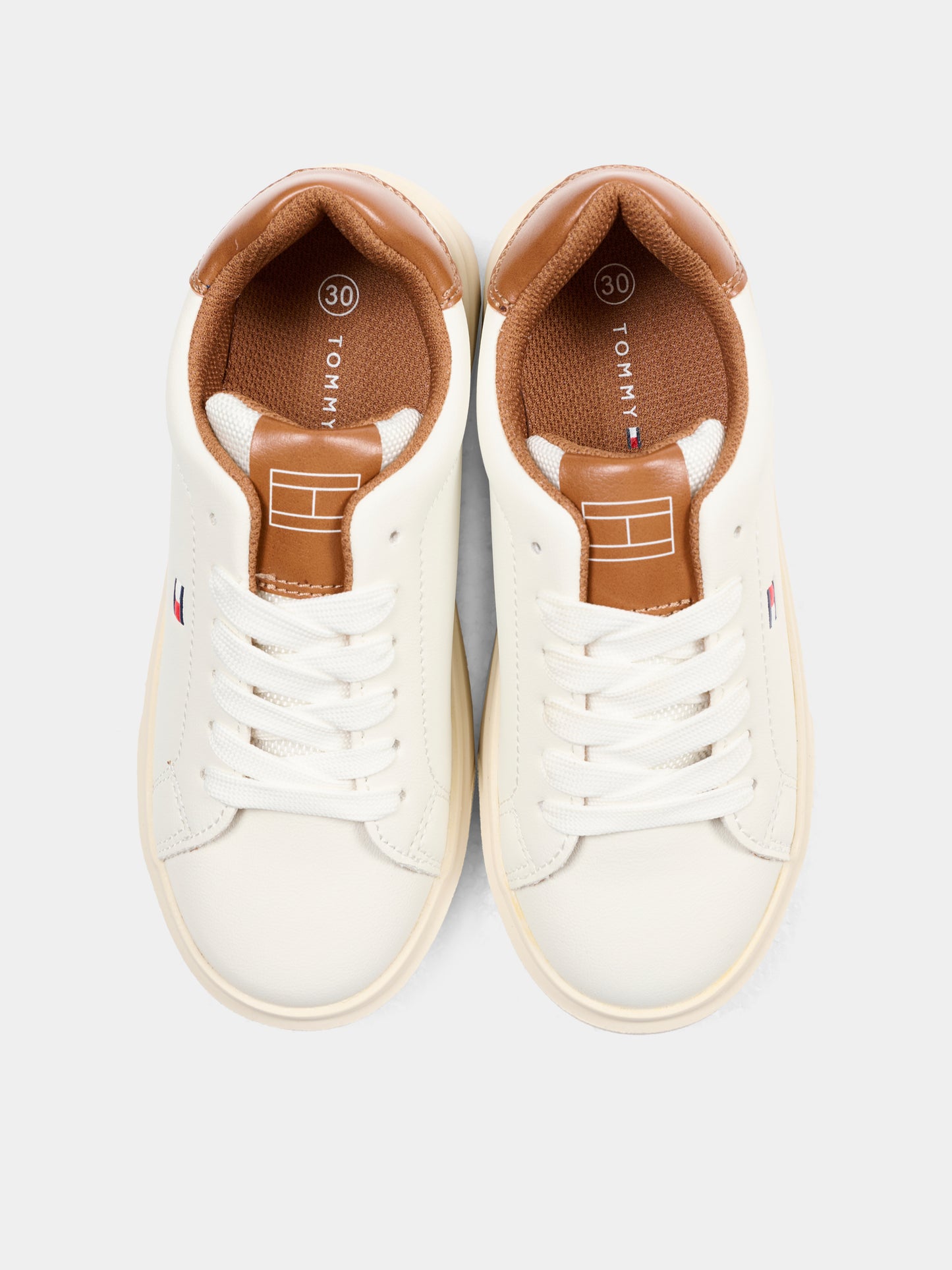 Sneakers bianche per bambini con logo,Tommy Hilfiger Junior,T3X9 34350 1355A767