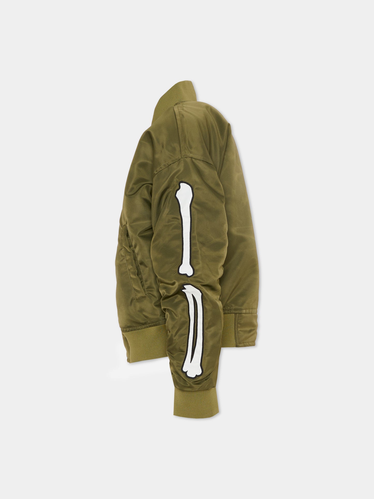 Bomber verde per bambini con ricamo,Amiri,ACOUJA1002 DARK SAGE