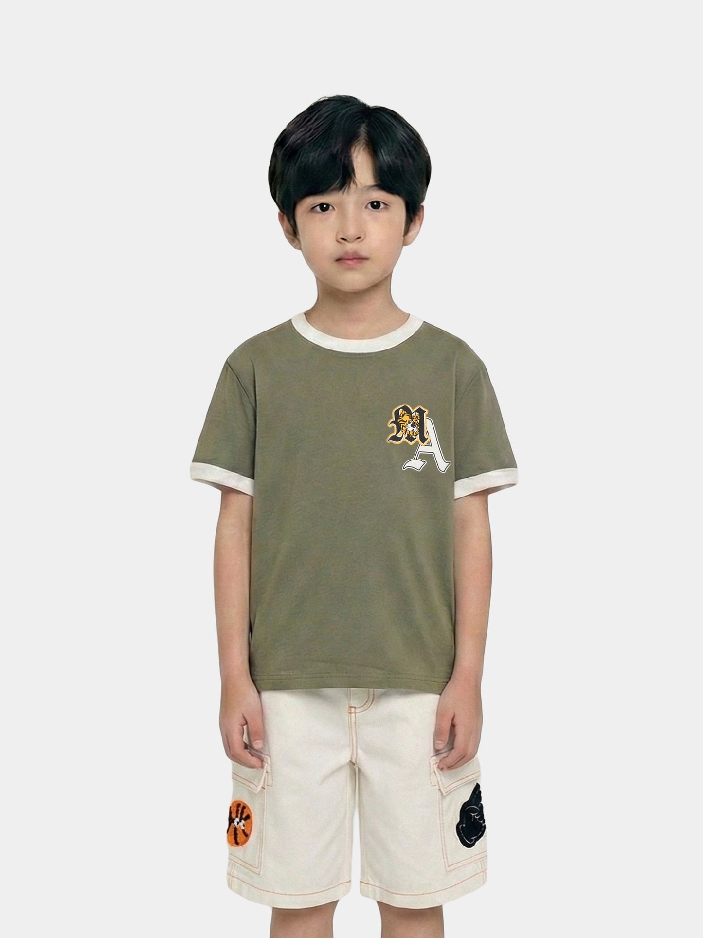 Green T-Shirt for kids with print