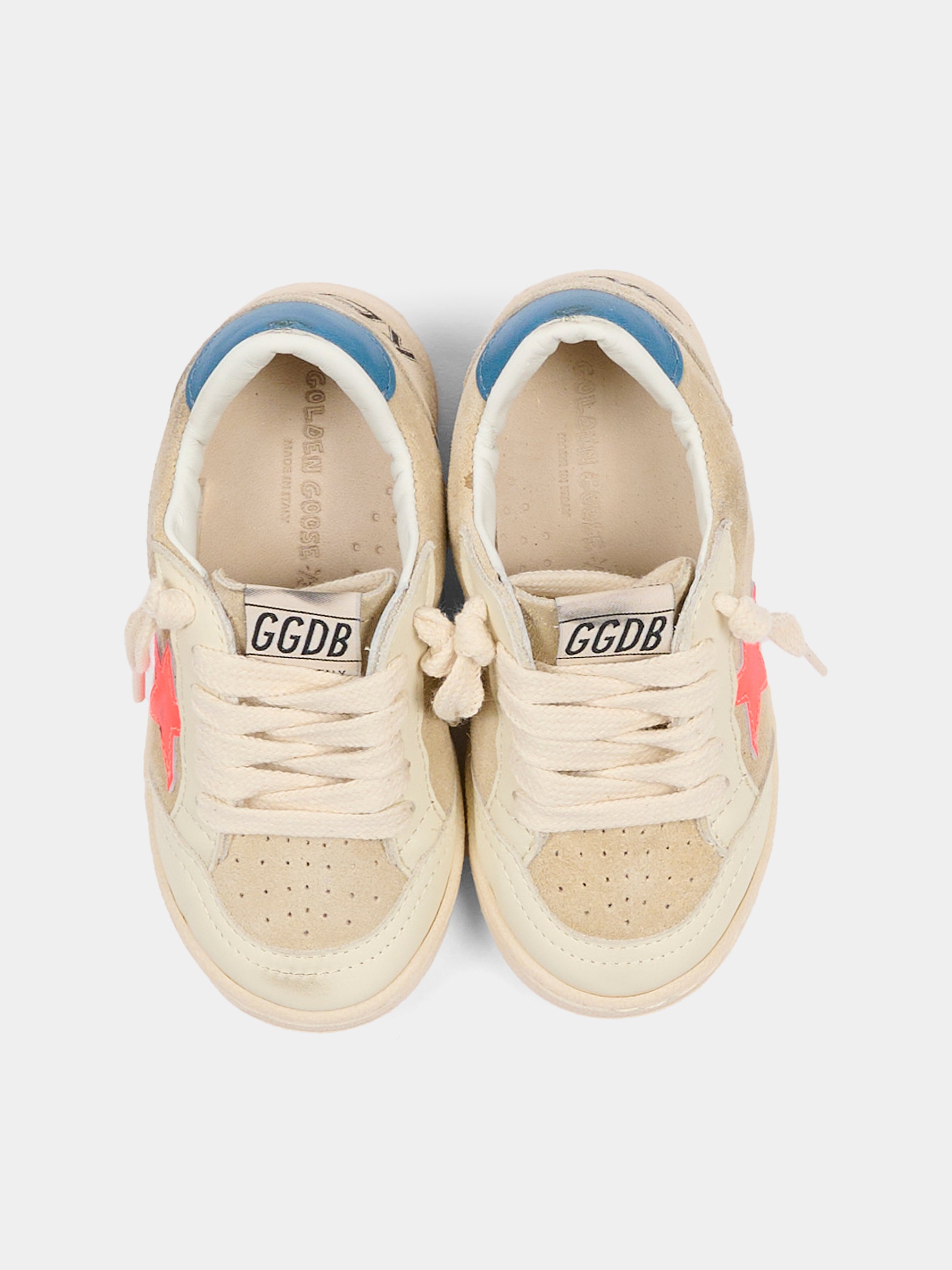 Sneakers Ball Star multicolor per bambino con logo,Golden Goose,GJF00439 F008050 15863