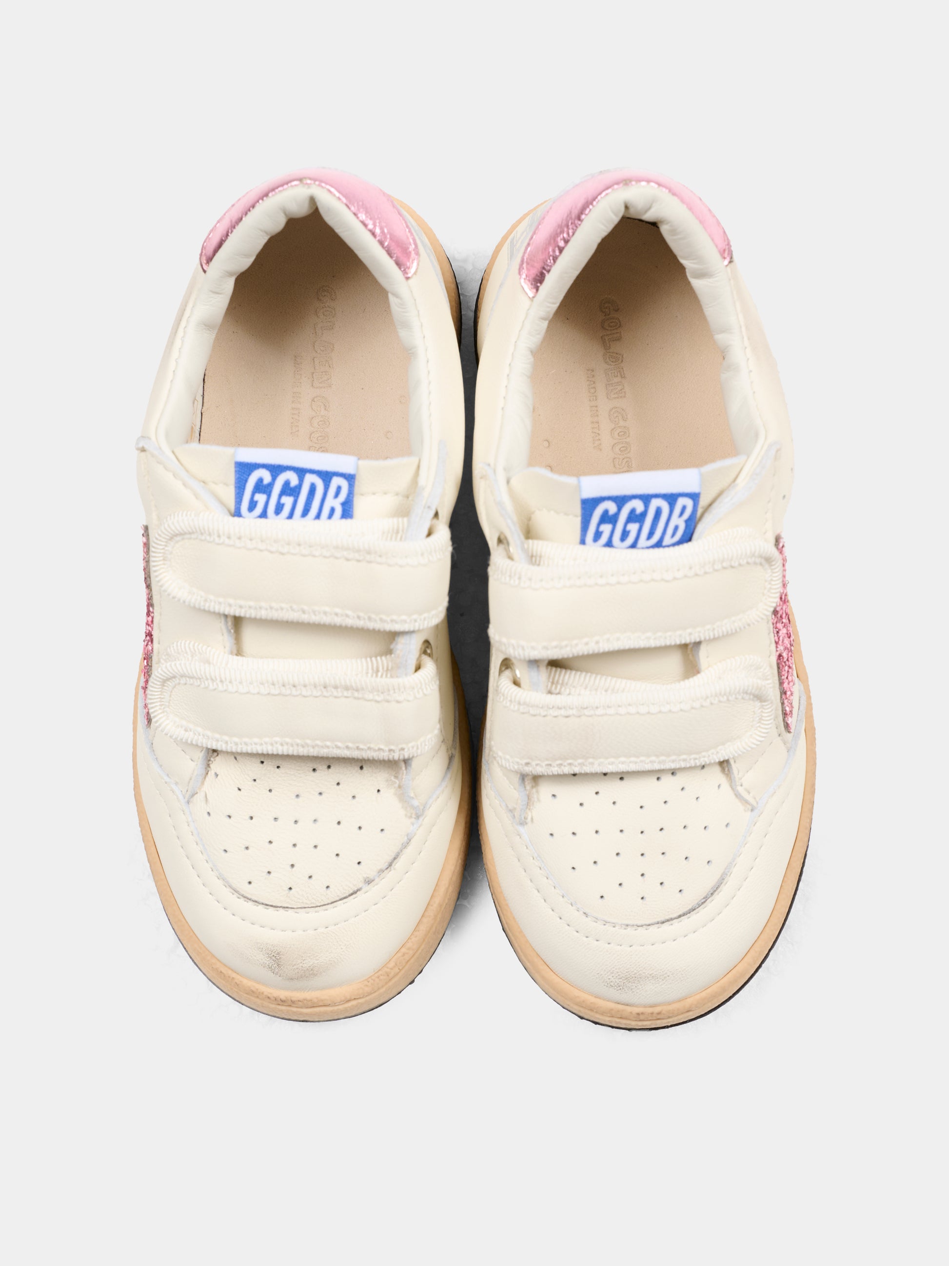 Sneakers Ball Star bianche per bambina con stella,Golden Goose,GJF00501 F004241 11224