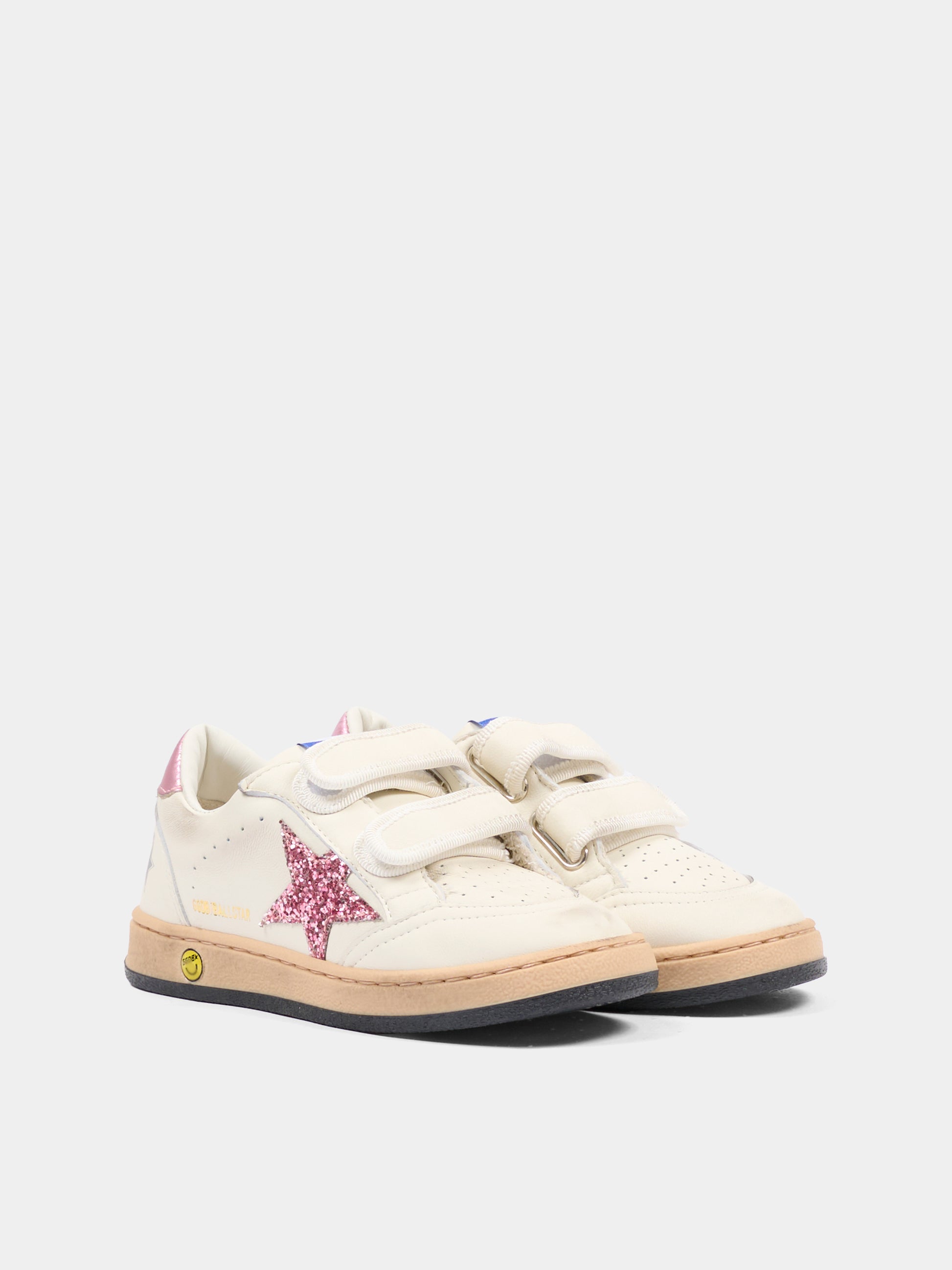 Sneakers Ball Star bianche per bambina con stella,Golden Goose,GJF00501 F004241 11224