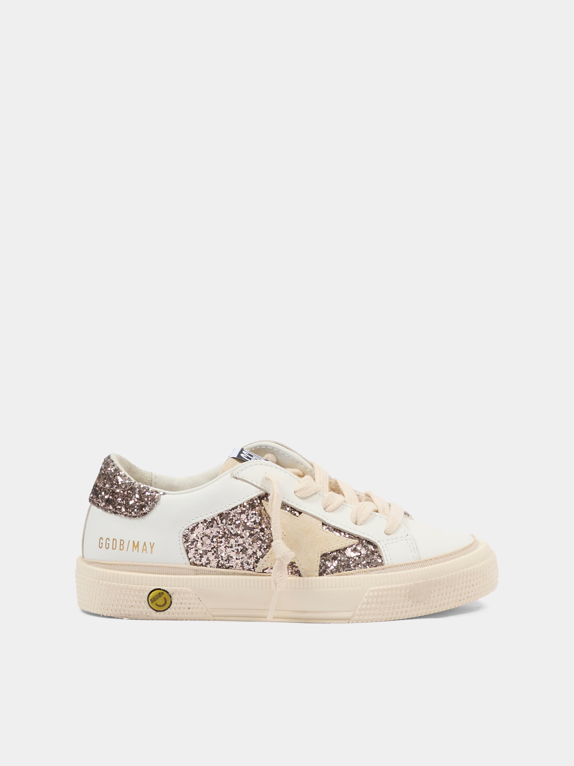 Sneakers bianche May per bambina con logo,Golden Goose,GYF00715 F005321 11694
