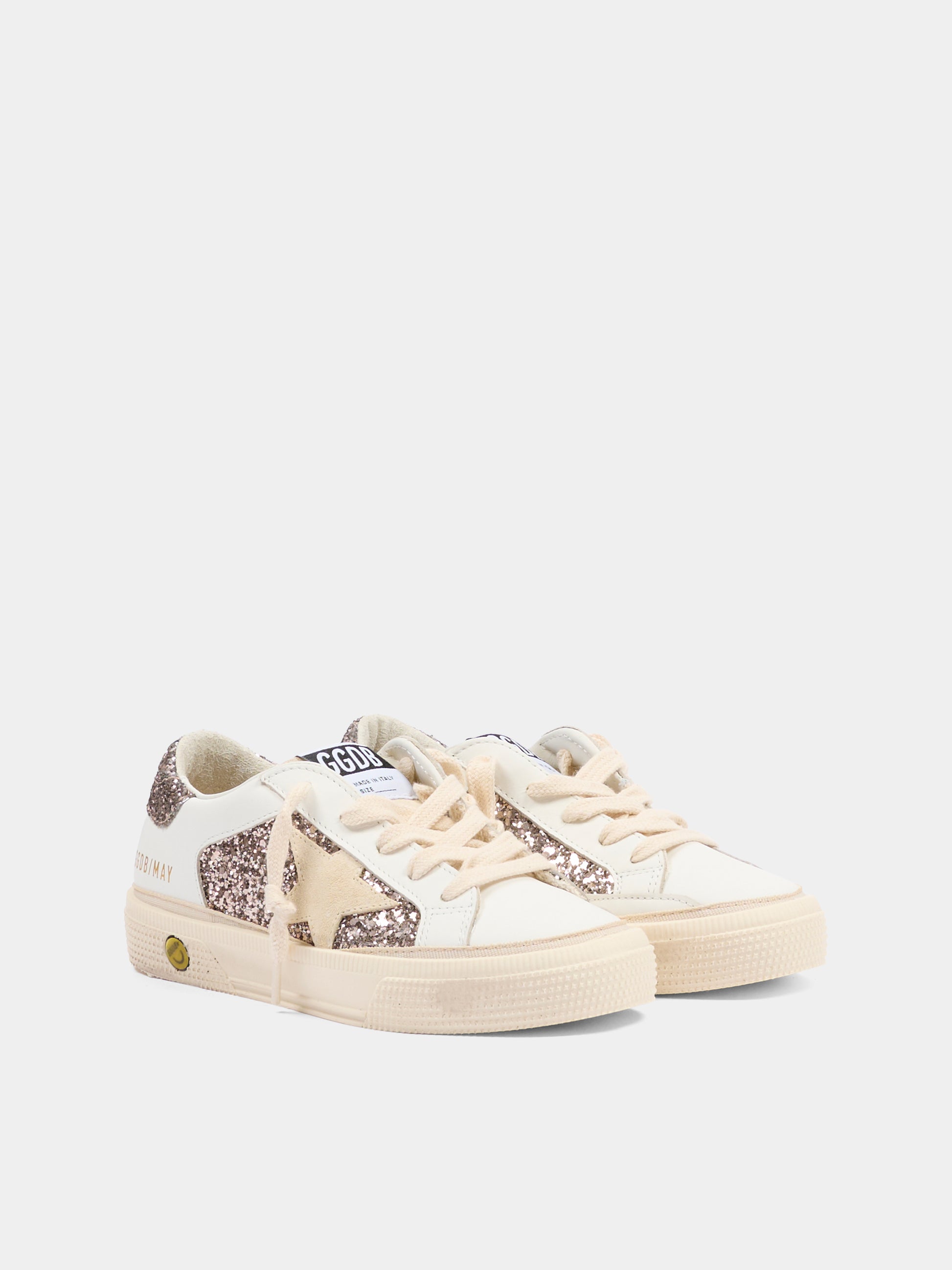 Sneakers bianche May per bambina con logo,Golden Goose,GYF00715 F005321 11694
