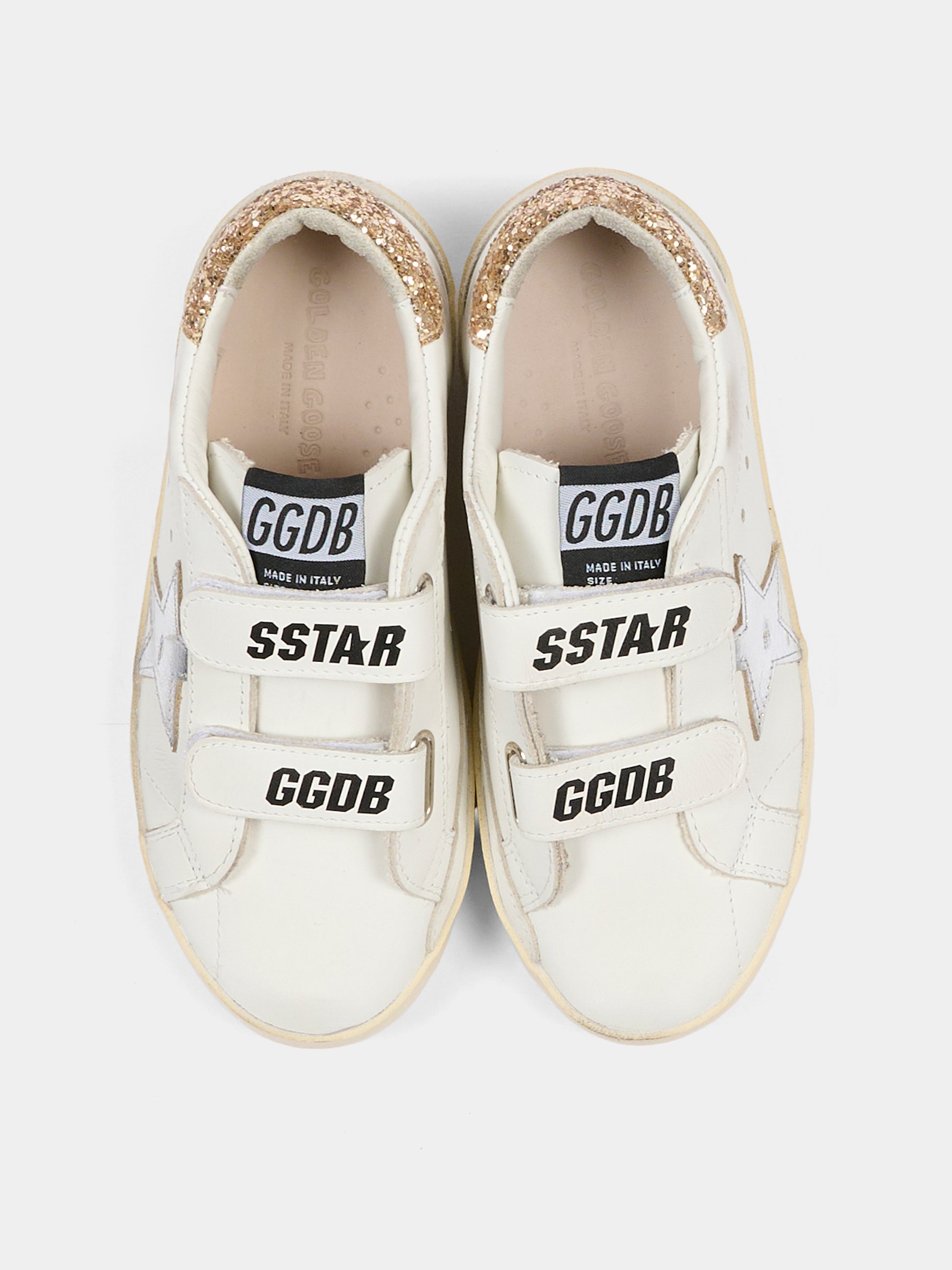 Sneakers Old School bianche per bambina con stella,Golden Goose,GYF00177 F008041 10593