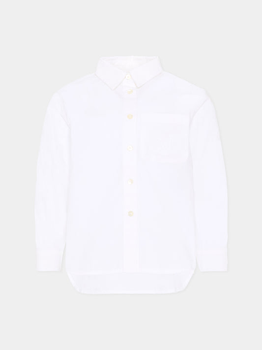 Camicia bianca per bambina con logo,Max&co,MX0210 MX077 MX100