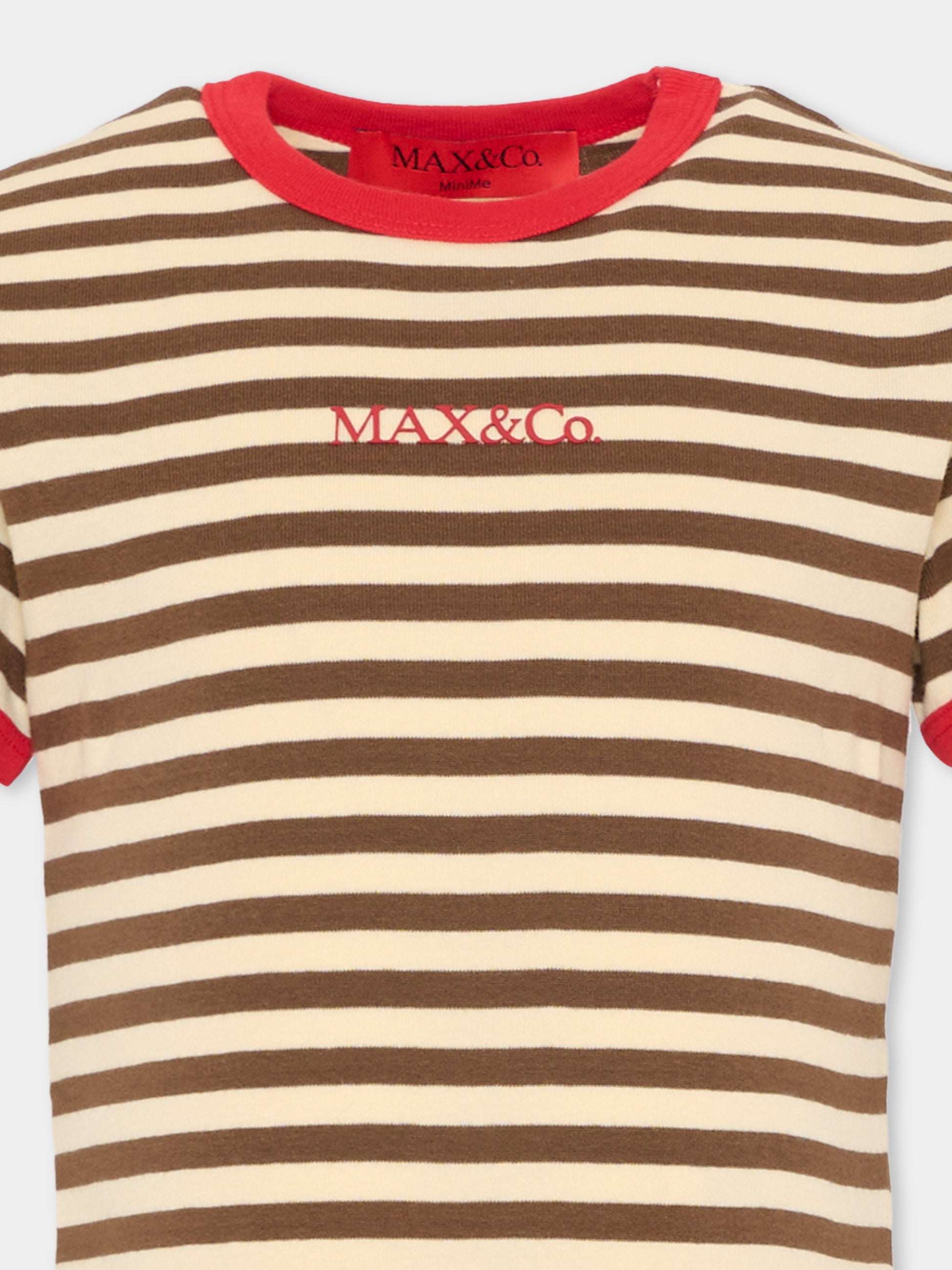 T-shirt multicolor per bambina con logo,Max&co,MX0285 MX046 MX752