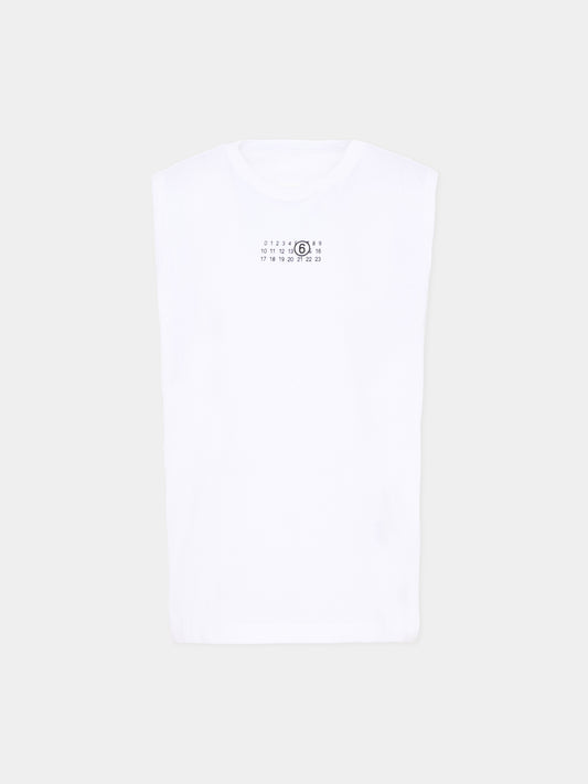 Canotta bianca MM6 per bambini logo,Mm6 Maison Margiela,M60575 MM04I M6100