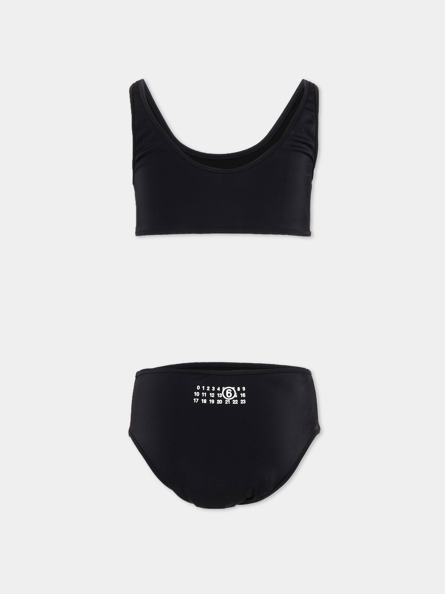Slip e bikini nero per bambina con logo,Mm6 Maison Margiela,M60811 MM00P M6900