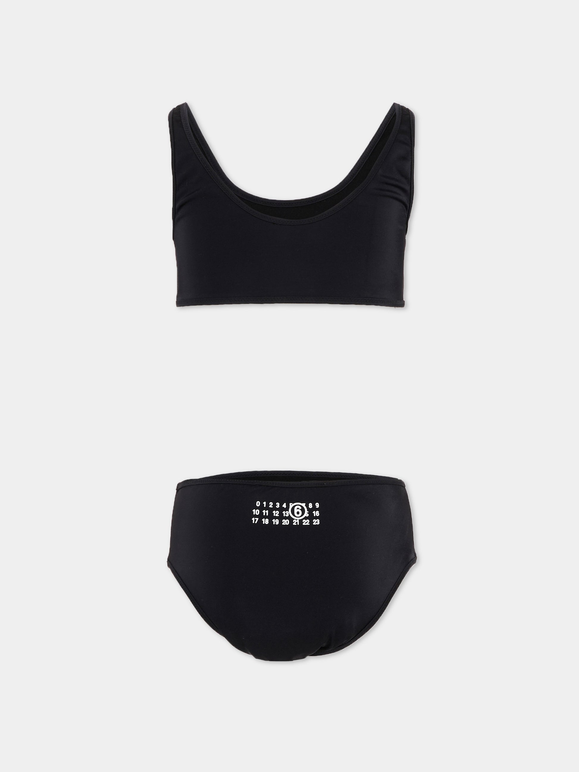 Slip e bikini nero per bambina con logo,Mm6 Maison Margiela,M60811 MM00P M6900