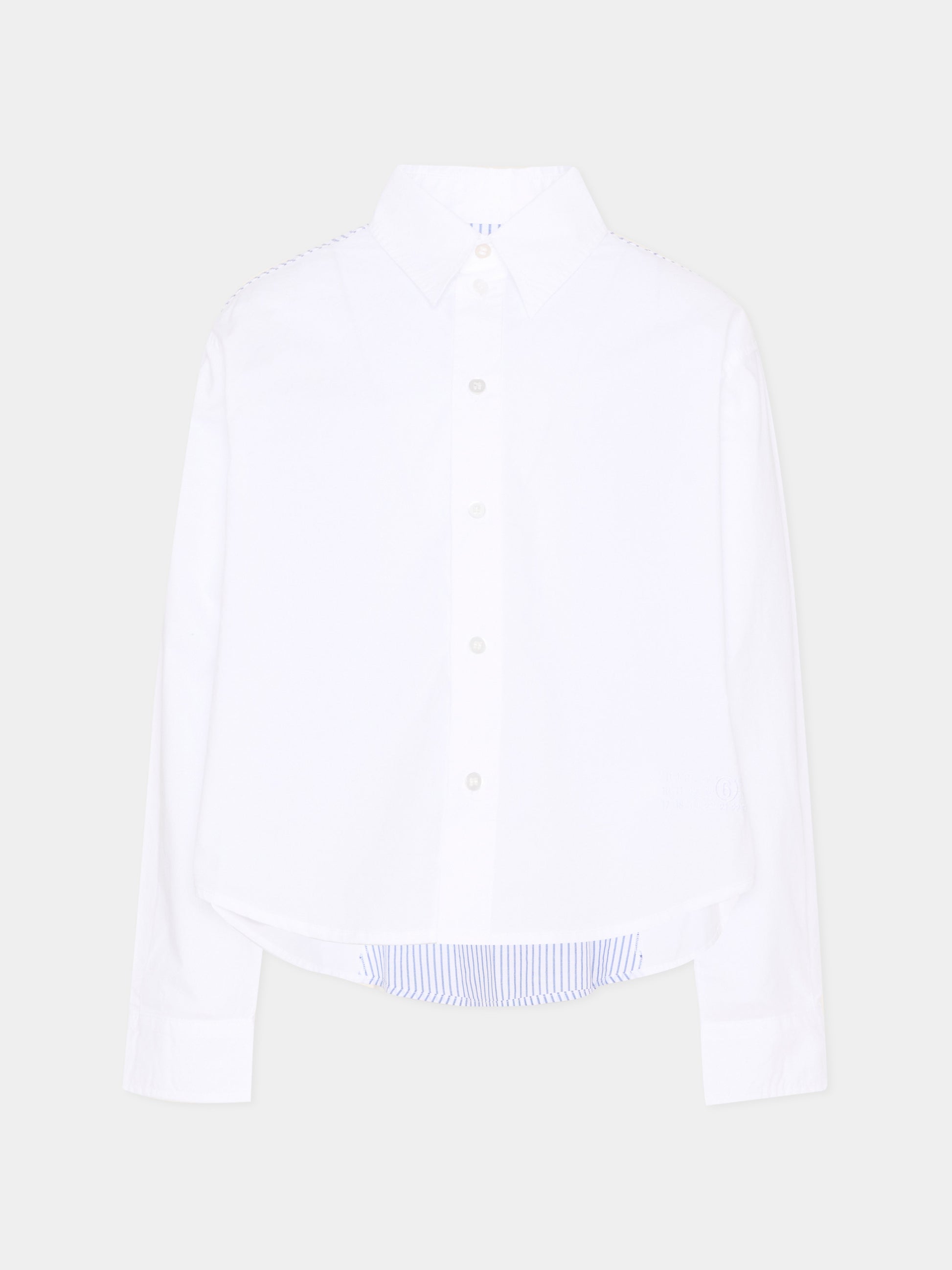 Camicia bianca per bambini con logo numerico,Mm6 Maison Margiela,M60946 MM07H M6C43