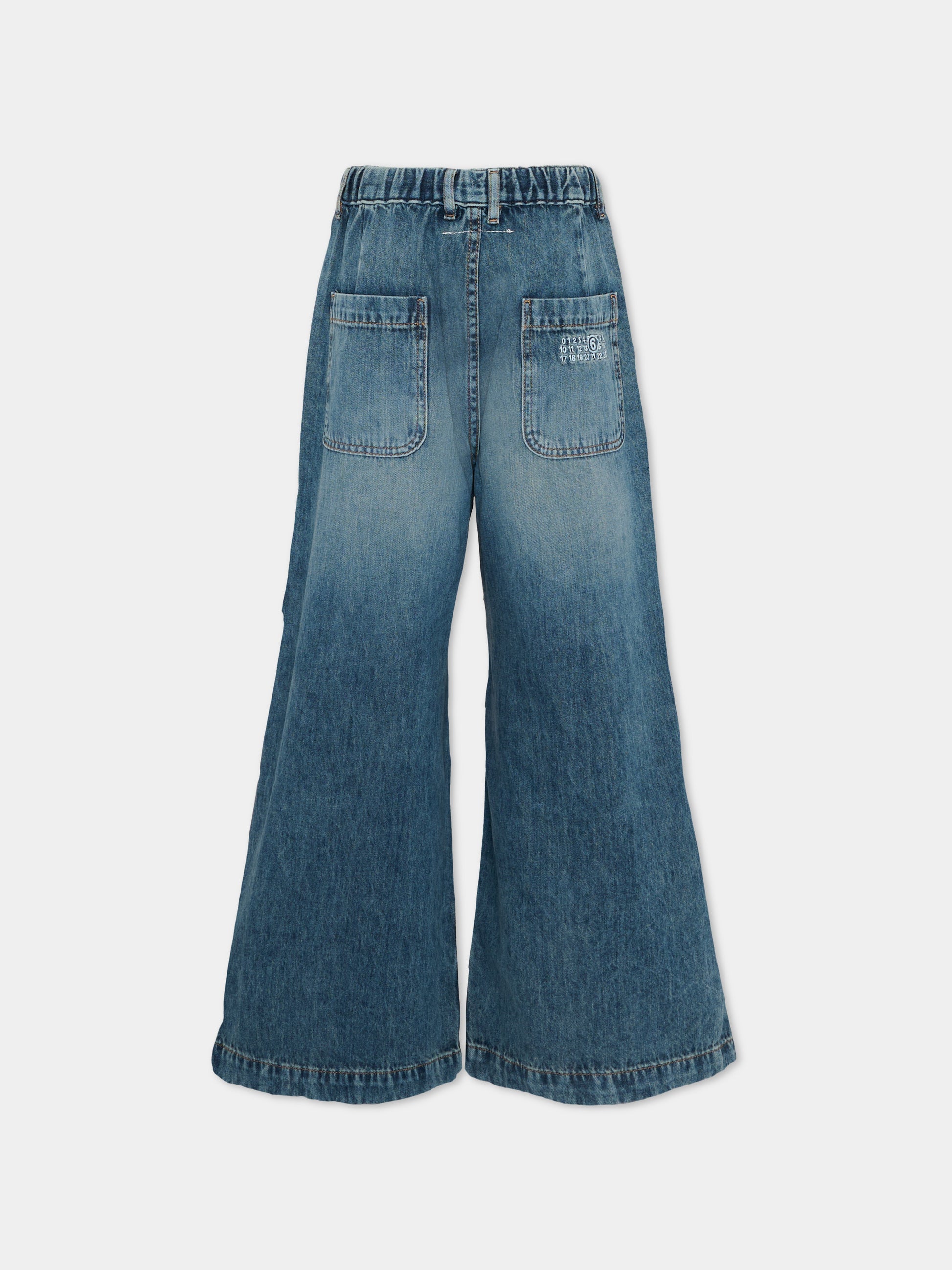 Jeans denim per bambino con logo,Mm6 Maison Margiela,M60970 MM07A M601