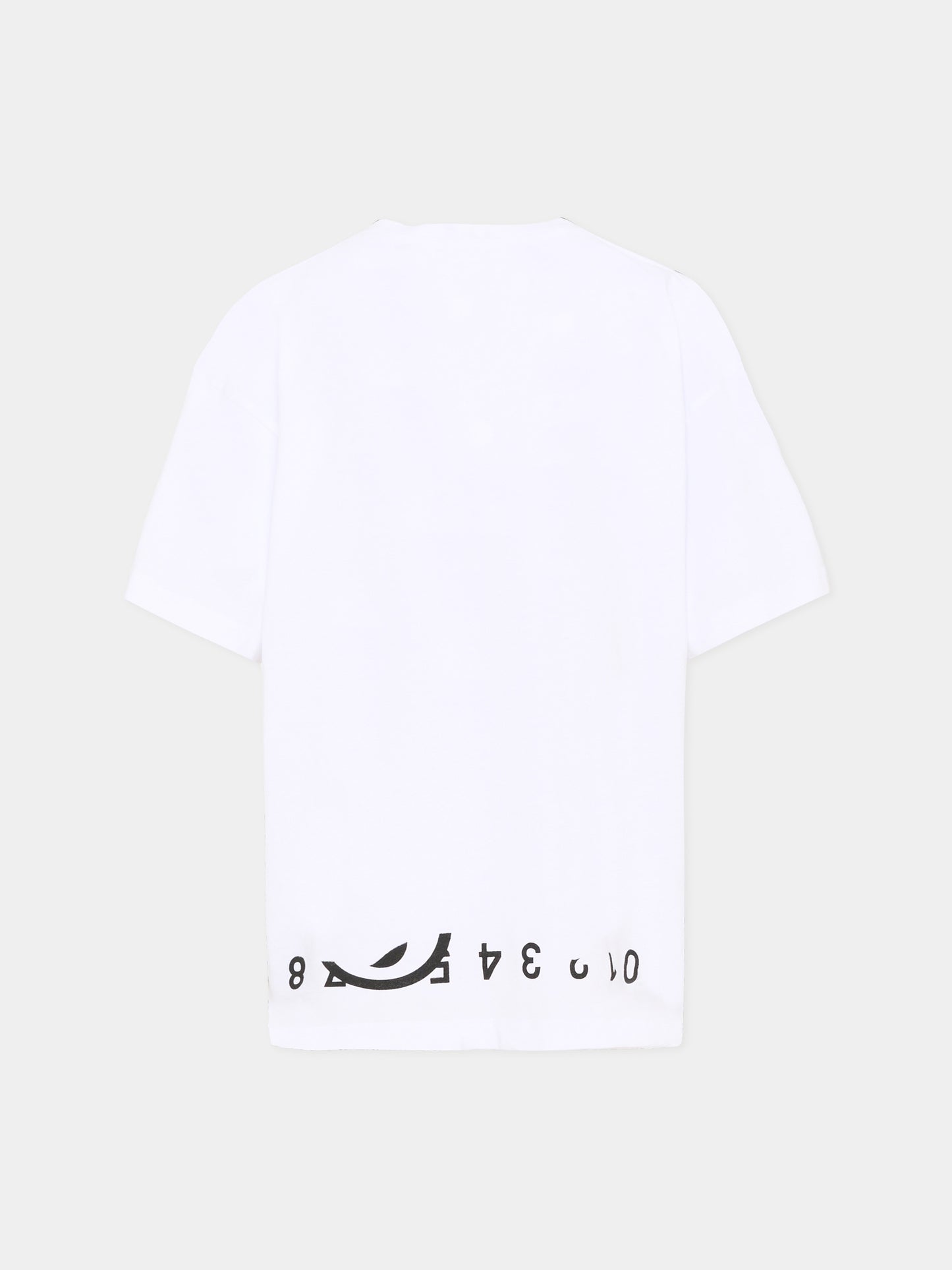 T-shirt bianca per bambini con logo,Mm6 Maison Margiela,M60986 MM02Y M6100