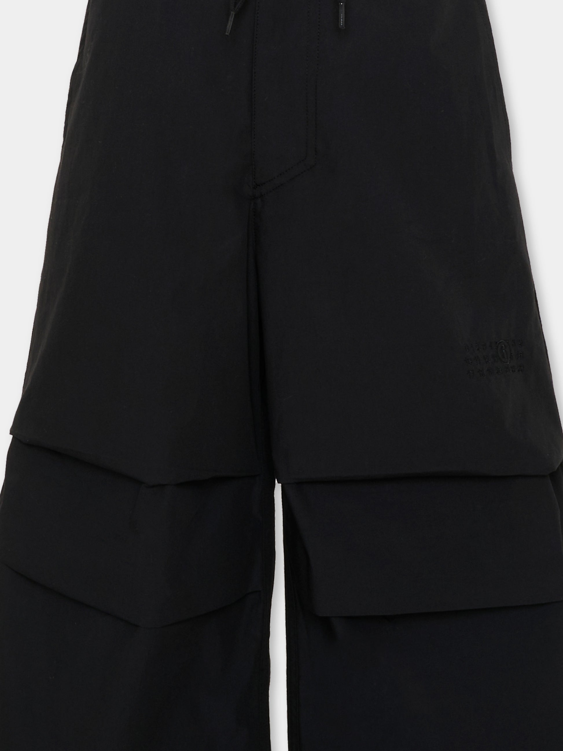 Pantaloni neri per bambini con logo numerico,Mm6 Maison Margiela,M60994 MM05H M6900