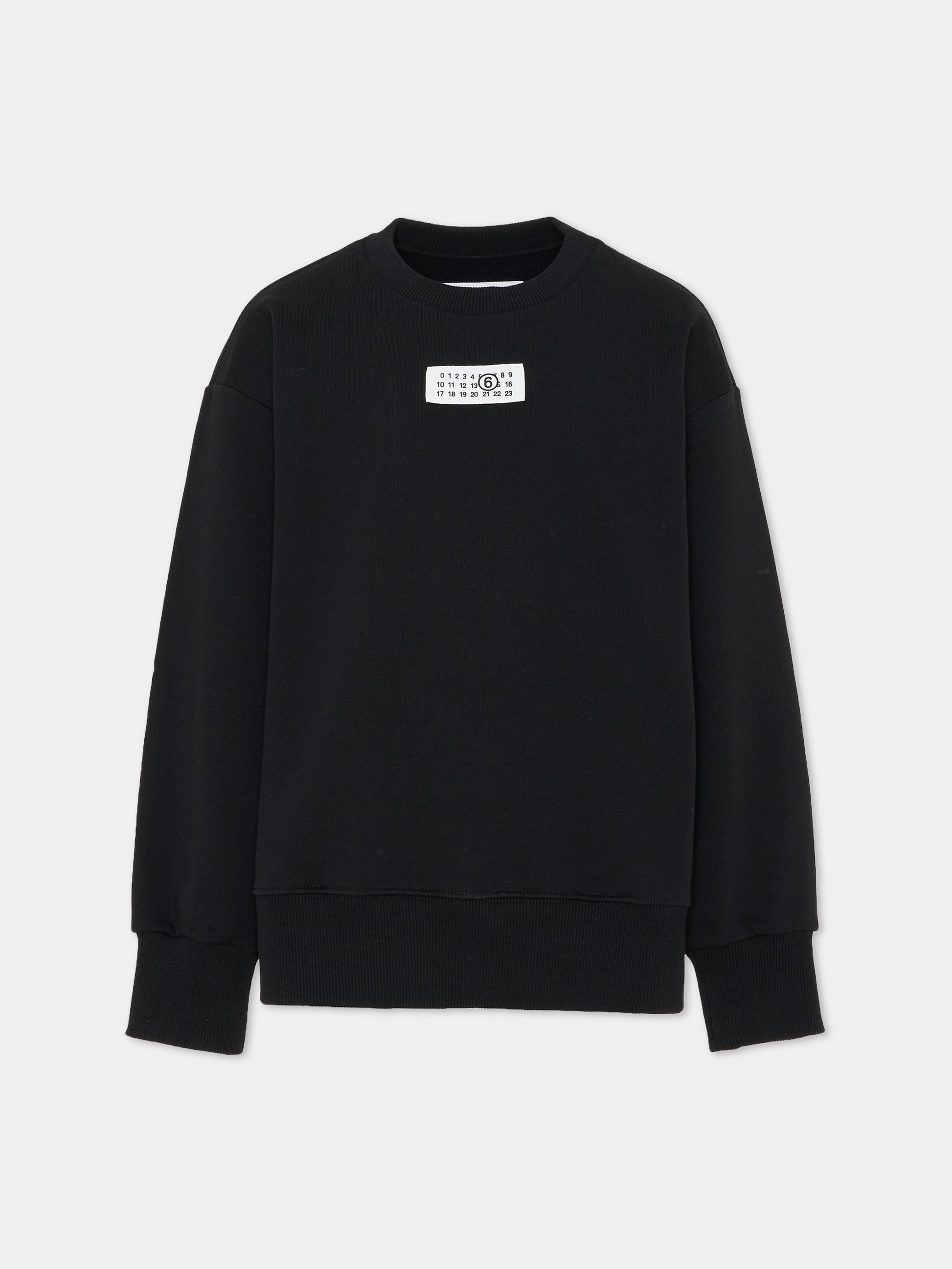 Felpa nera per bambini con logo,Mm6 Maison Margiela,M61011 MM04H M6900