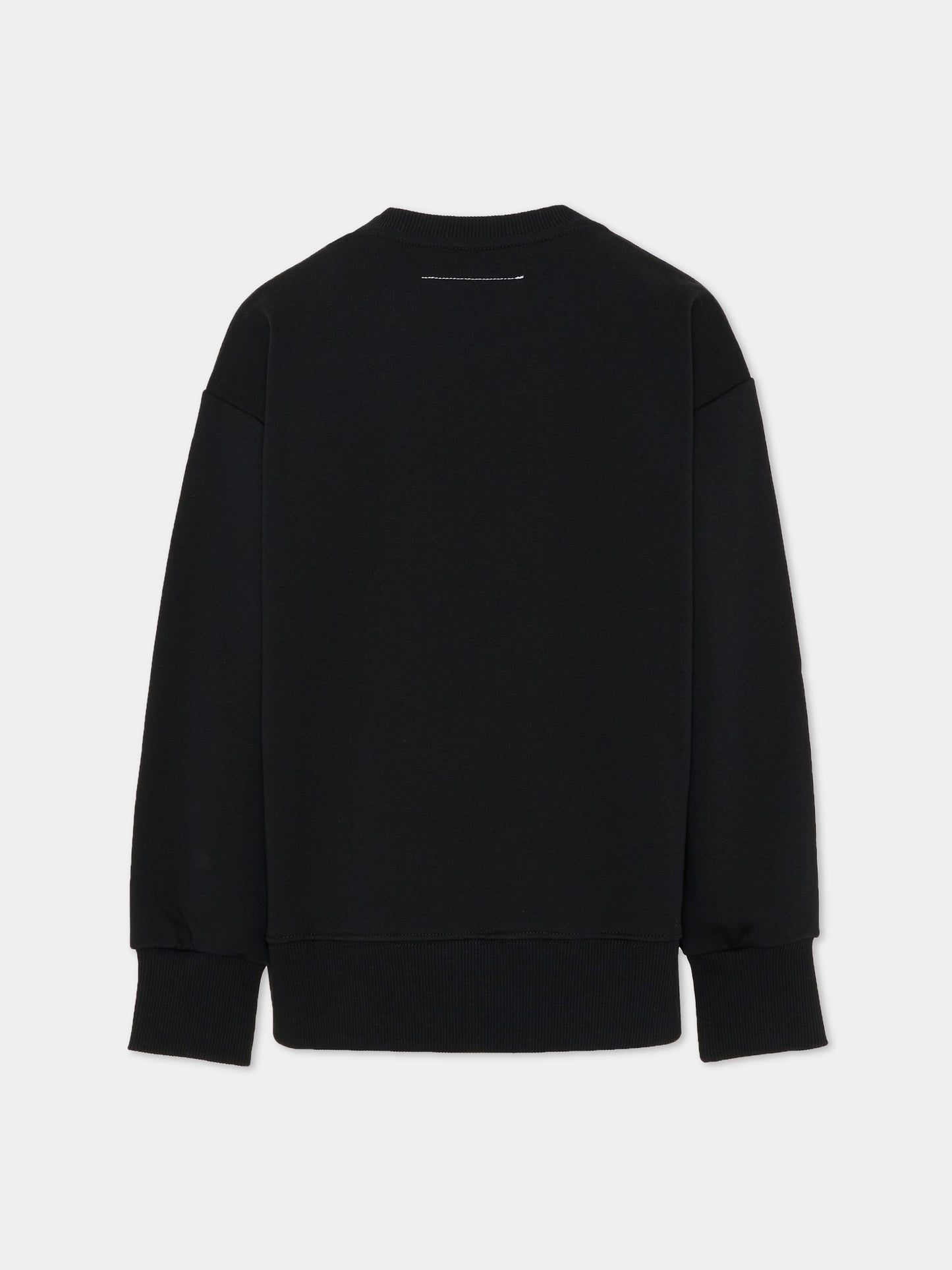 Felpa nera per bambini con logo,Mm6 Maison Margiela,M61011 MM04H M6900