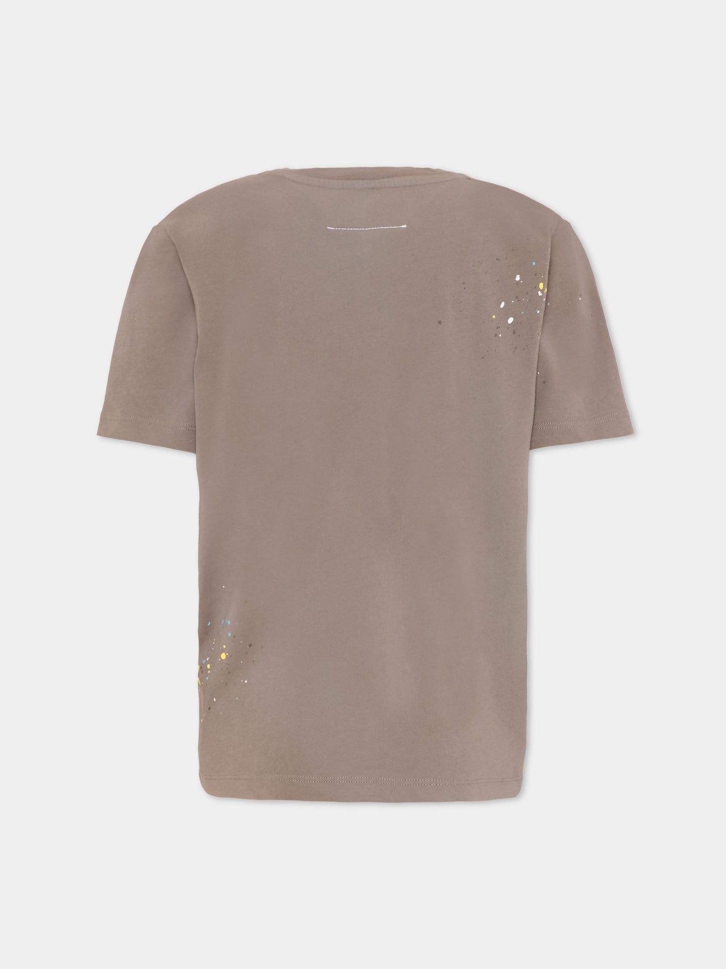 T-Shirt multicolor per bambini con schizzi,Mm6 Maison Margiela,M61014 MM07P M6908