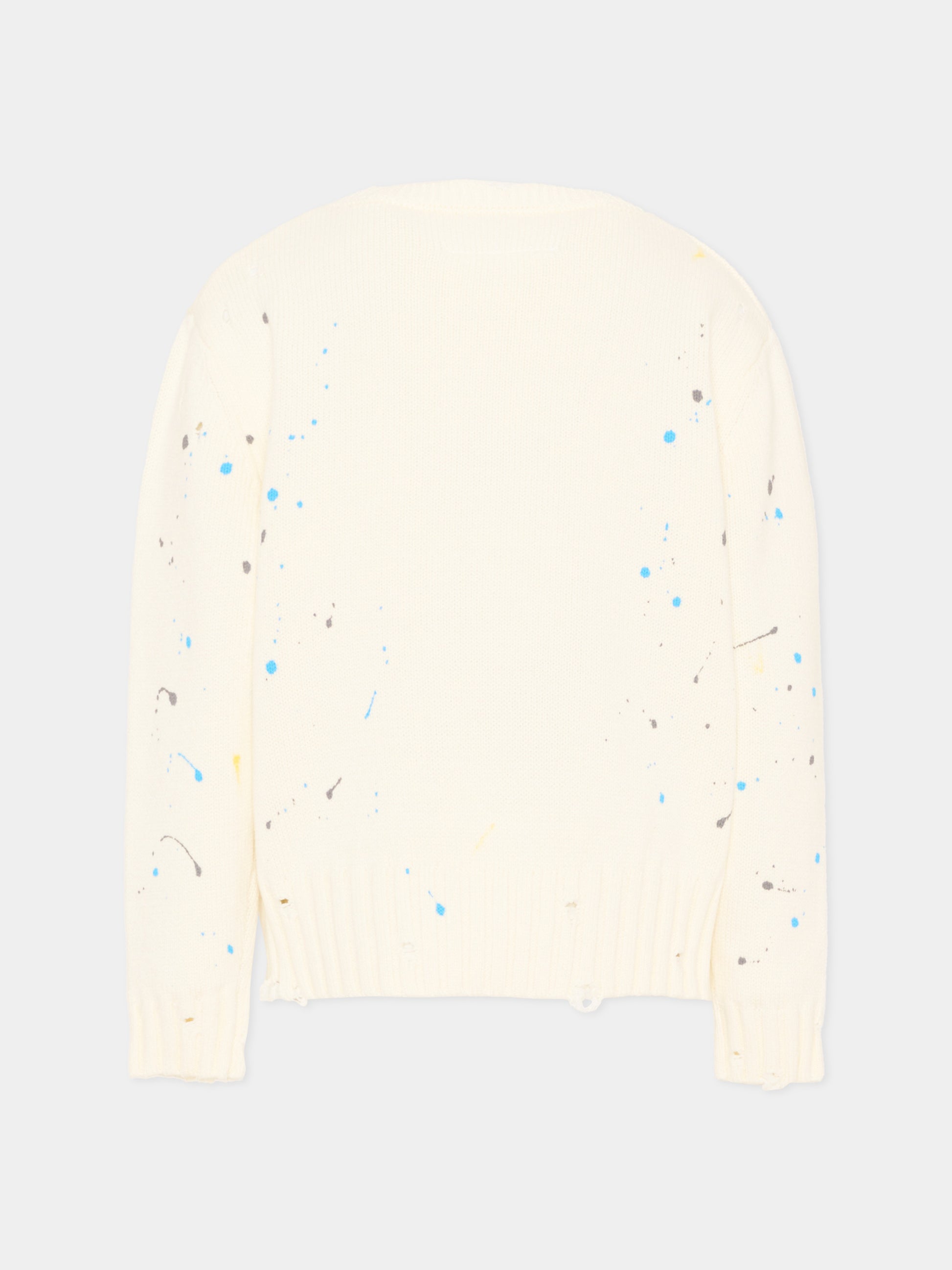 Maglione avorio per bambini con schizzi,Mm6 Maison Margiela,M61026 MM07Y M6101