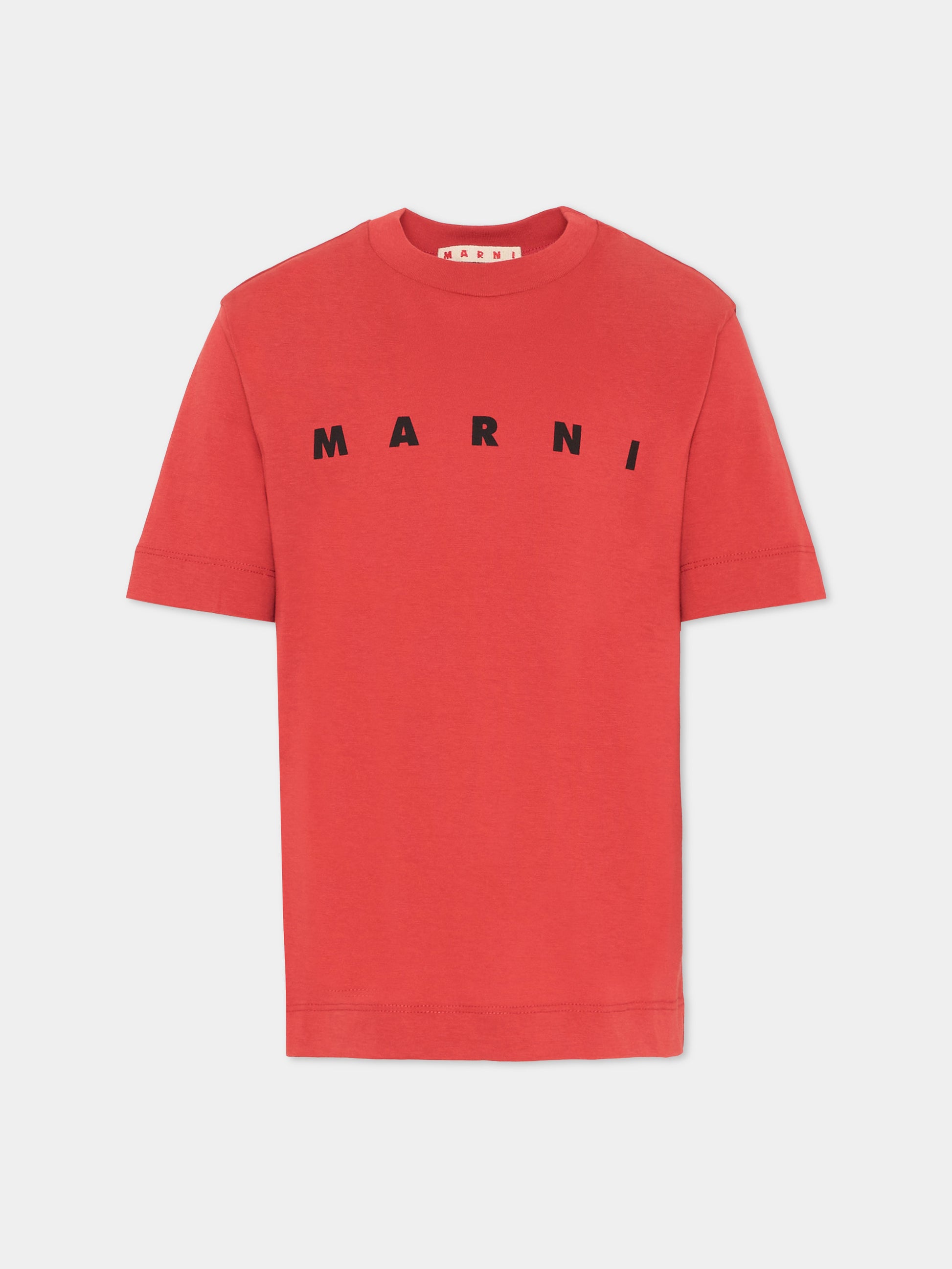 T-shirt rossa per bambini con logo nero,Marni Kids,M002MV M00RF 0M435