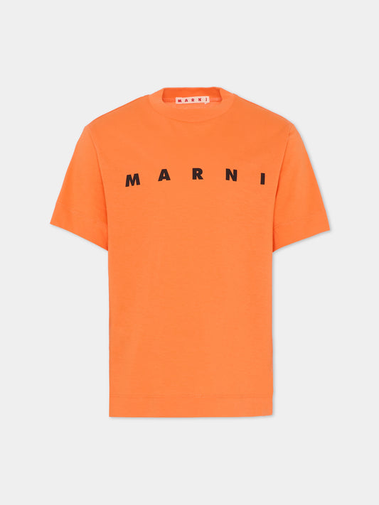 T-shirt arancione per bambini con logo nero,Marni Kids,M002MV M00RF 0M436