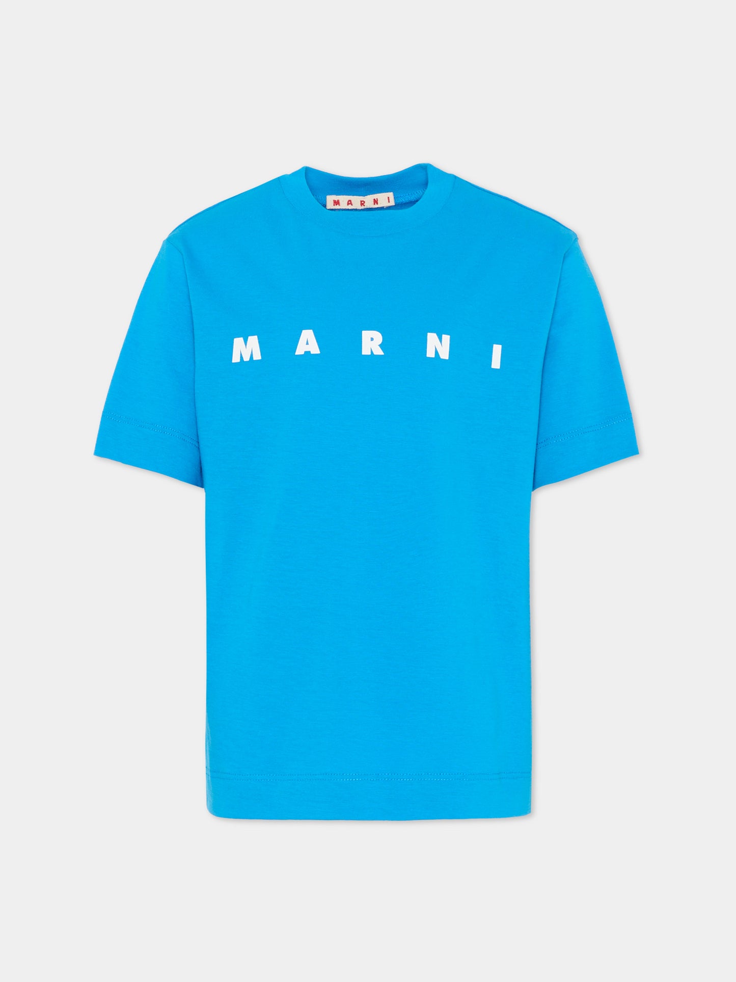 T-shirt azzurra per bambini con logo,Marni Kids,M002MV M00RF 0M859