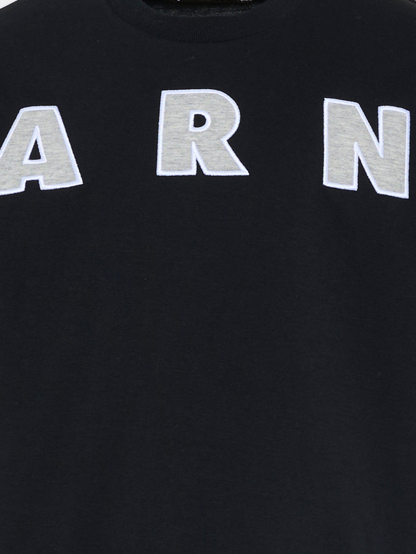 T-shirt nera per bambini con logo,Marni Kids,M01265 M00RF 0M90E