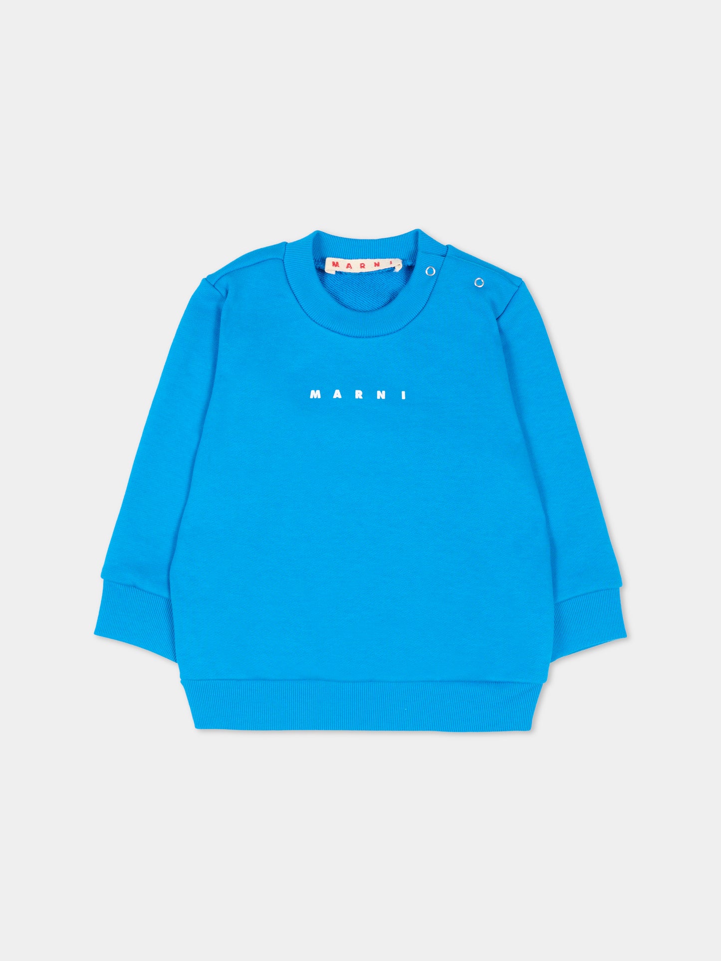 Felpa azzurra per neonato con logo,Marni Kids,M01531 M00V0 0M859