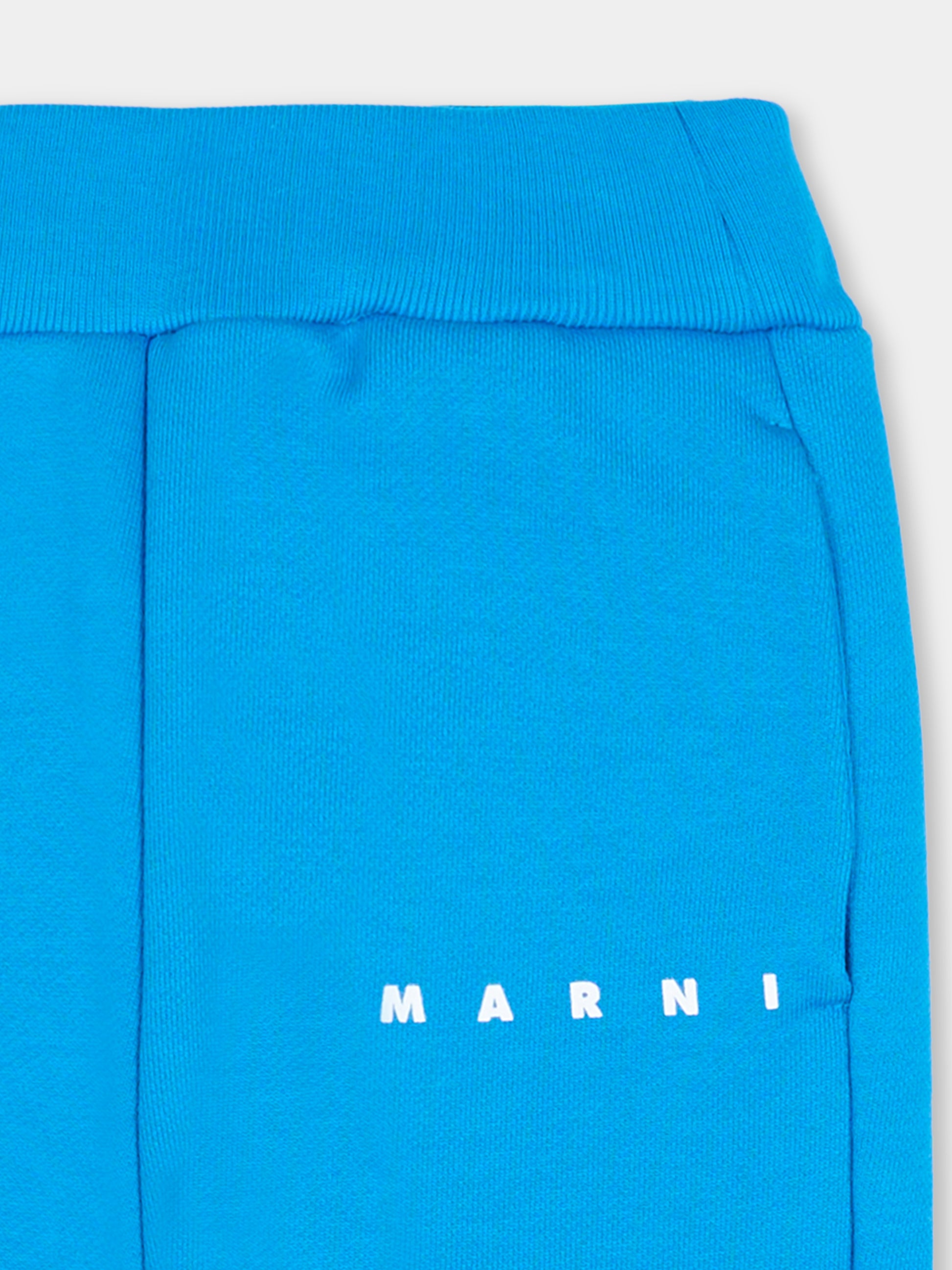 Pantaloni azzurri per neonato con logo,Marni Kids,M01534 M00V0 0M859