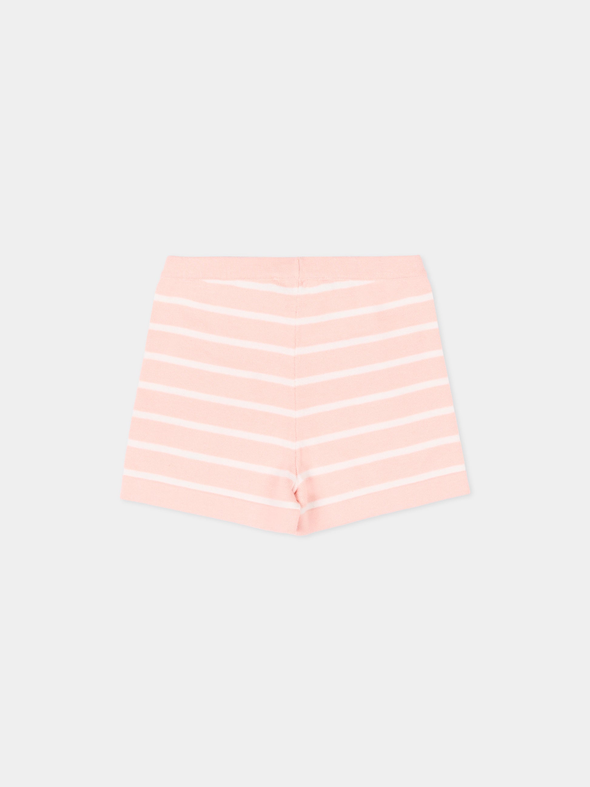 Shorts rosa per neonata a righe con logo,Marni Kids,M01722 M00X6 0M351