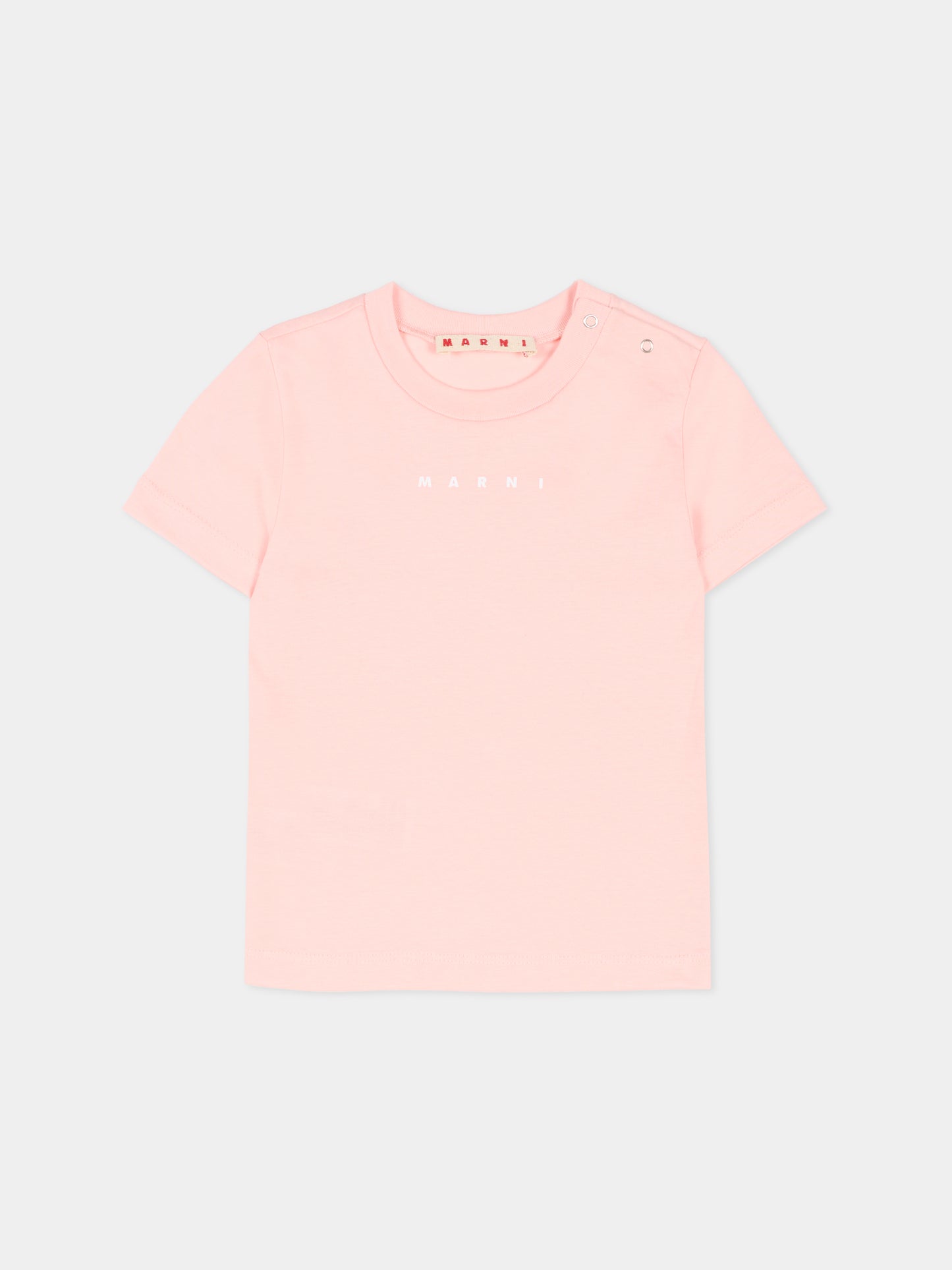 T-shirt rosa per neonata con logo,Marni Kids,M01785 M00RF 0M351