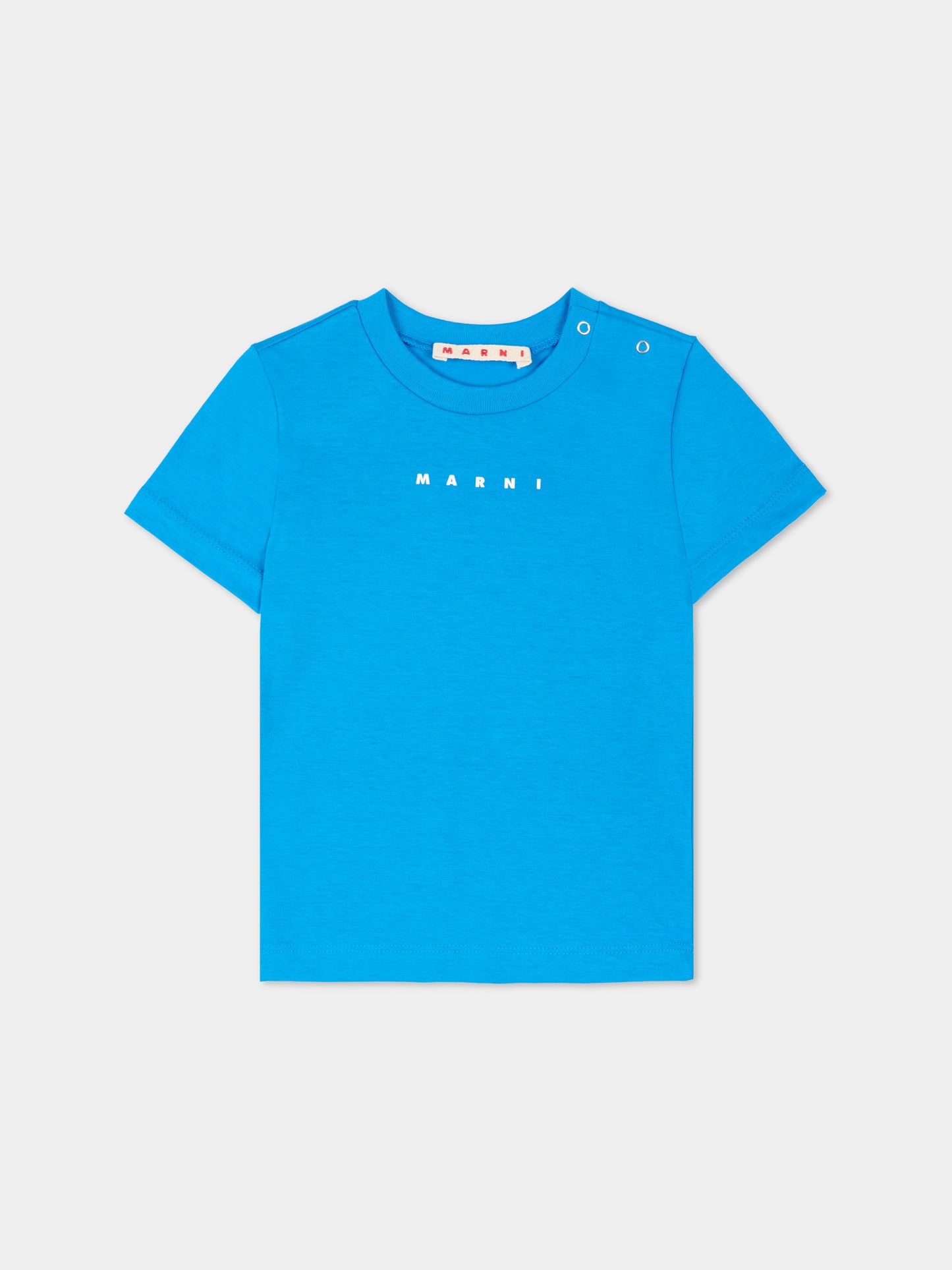 T-shirt blu per neonato con logo,Marni Kids,M01785 M00RF 0M859