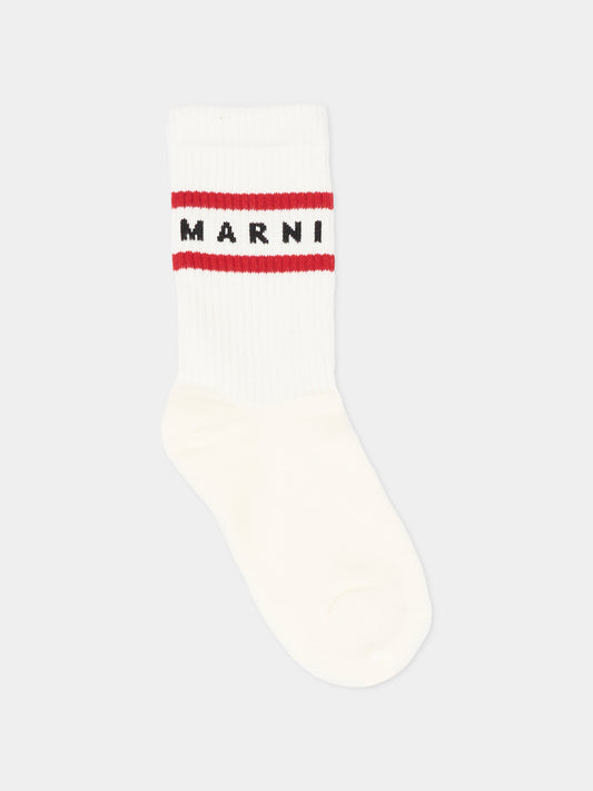 Calze bianche per bambini con logo,Marni Kids,M01813 M00U1 0M100