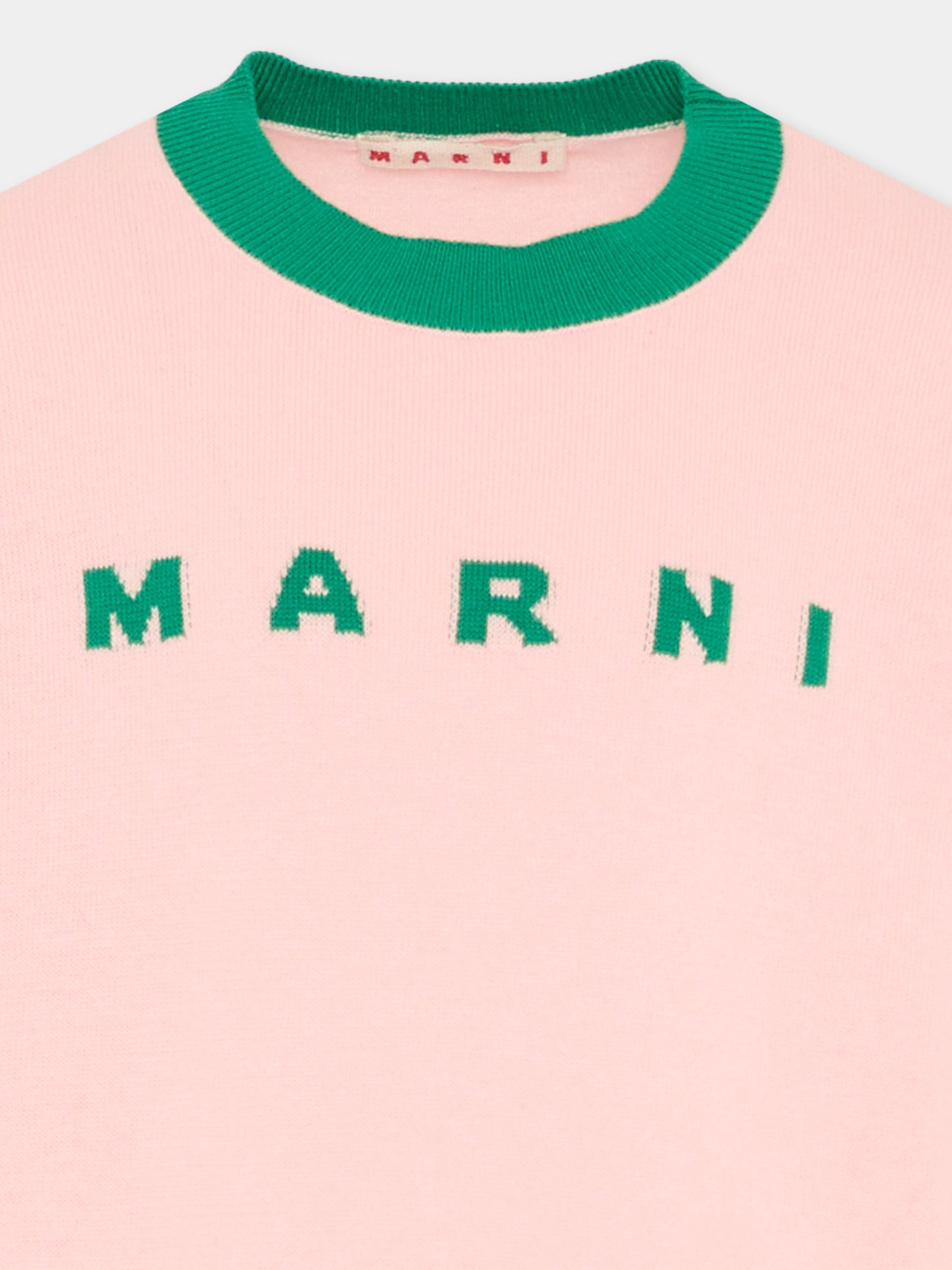 Maglione rosa per bambina con logo,Marni Kids,M01815 M00X2 0M351