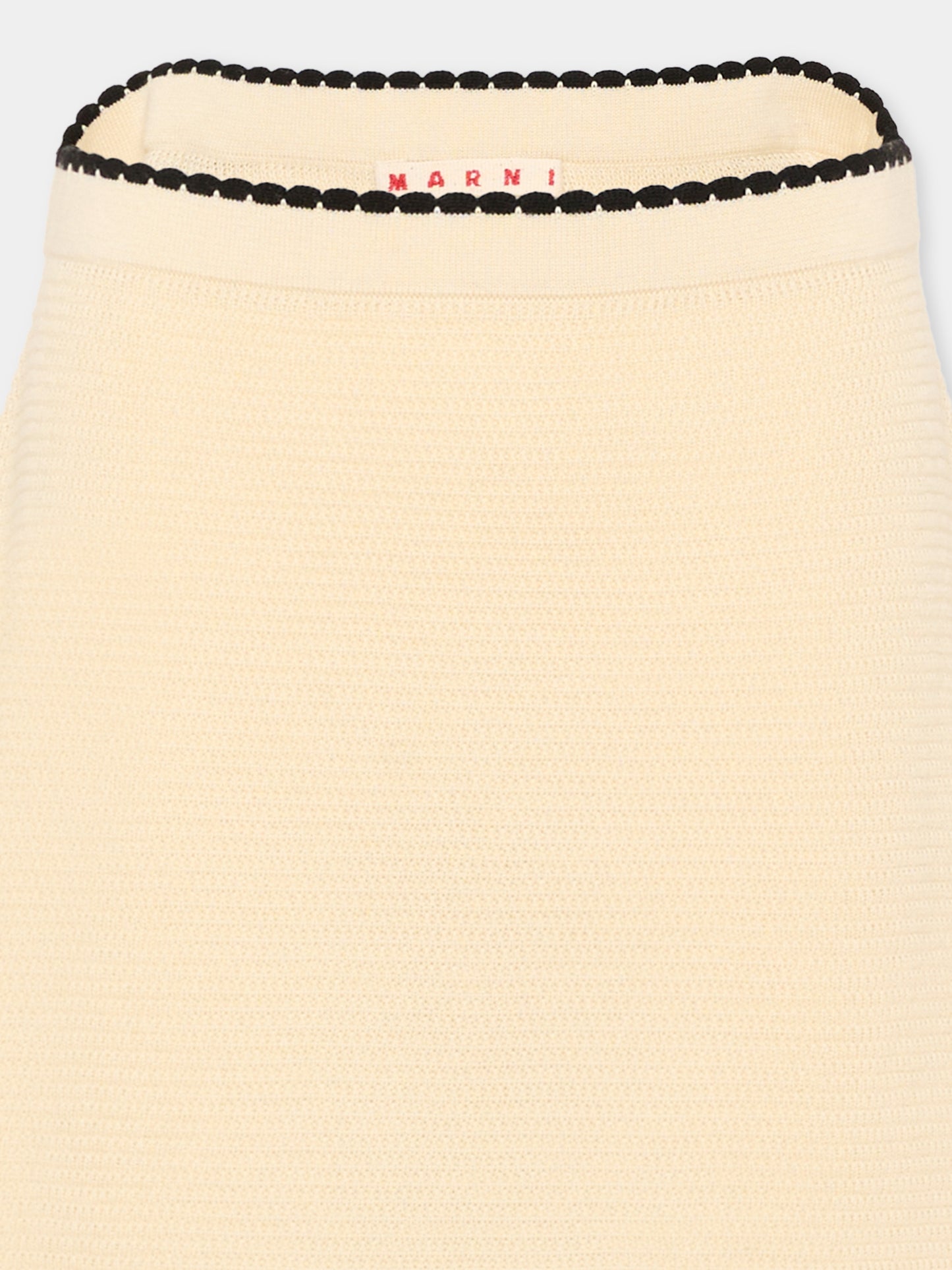 Gonna beige per bambina con profili neri,Marni Kids,M01816 M00WZ 0M115