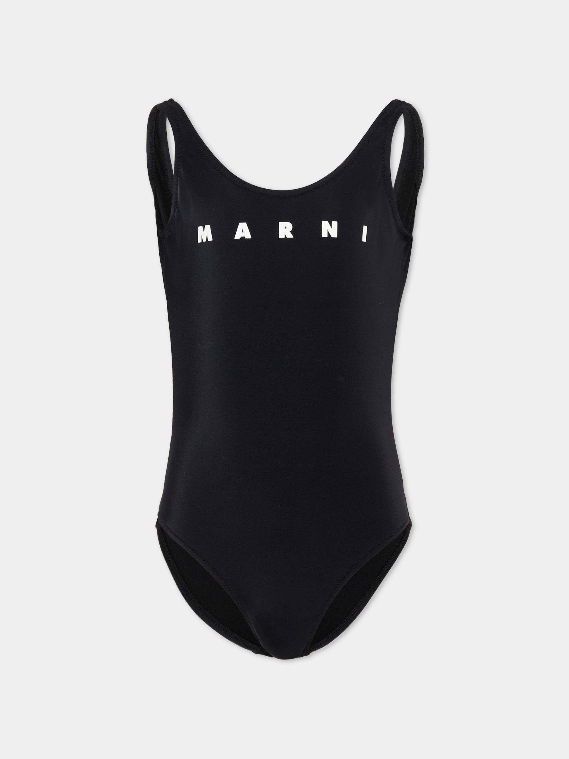 Costume intero nero per bambina con logo,Marni Kids,M01834 M00M2 0M900