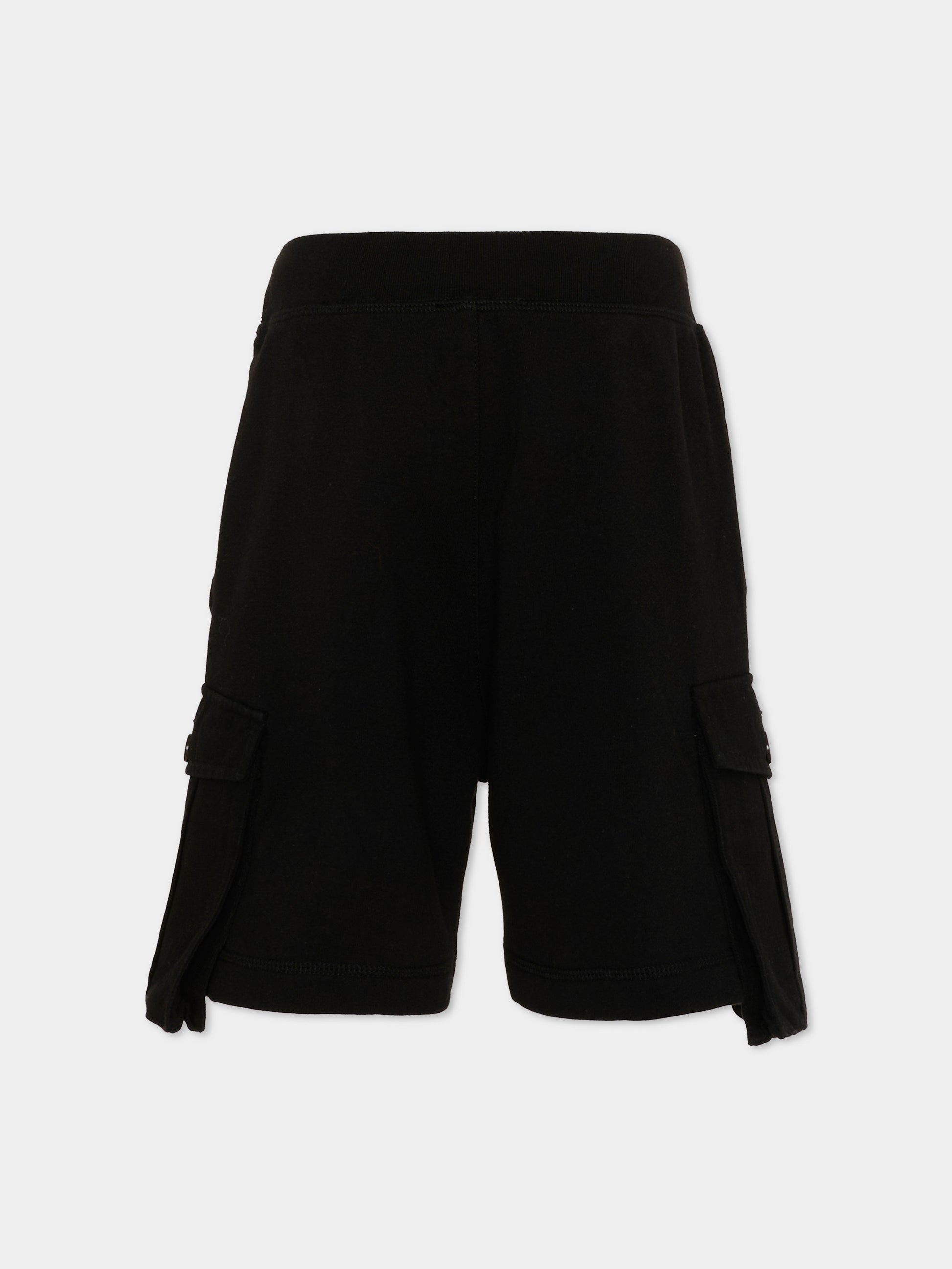 Shorts nero cargo per bambino con logo,Dsquared2,DQ2720 D0AC6 DQ900