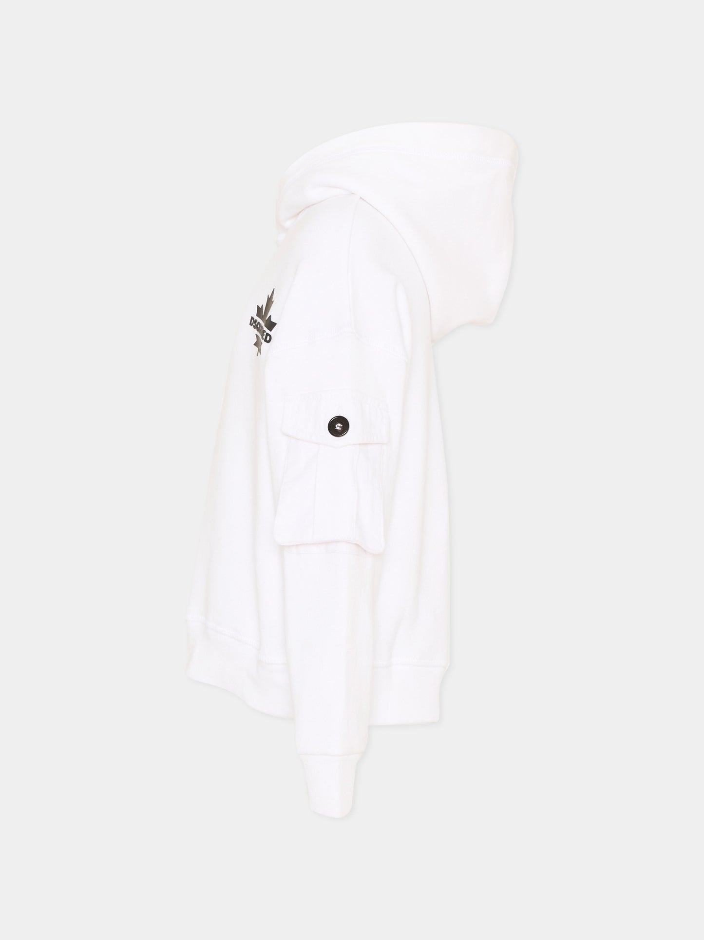 Felpa bianca per bambini con logo,Dsquared2,DQ2735 D0AC6 DQ100