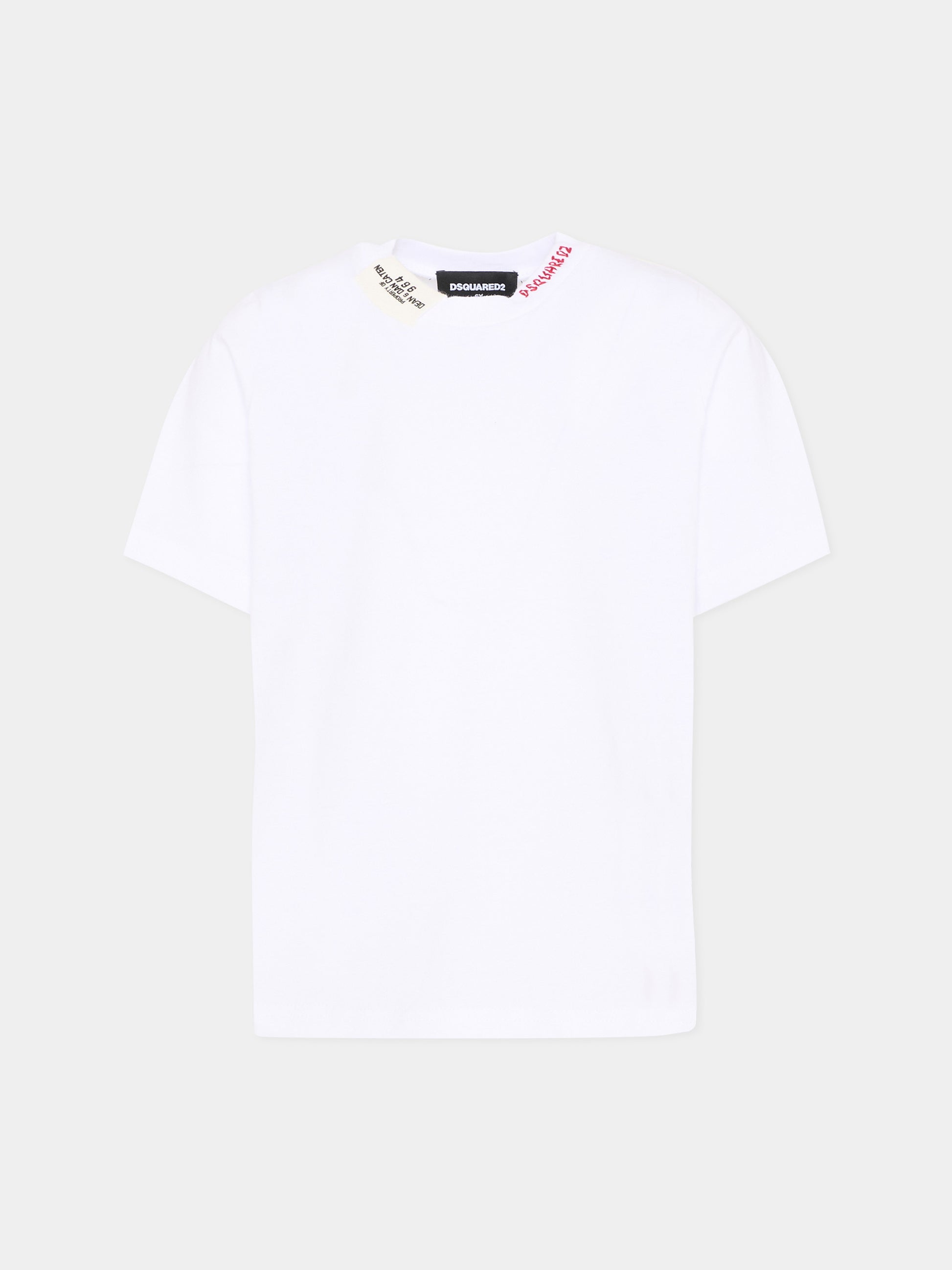 T-Shirt bianca per bambino con logo,Dsquared2,DQ3161 D0AGP DQ100