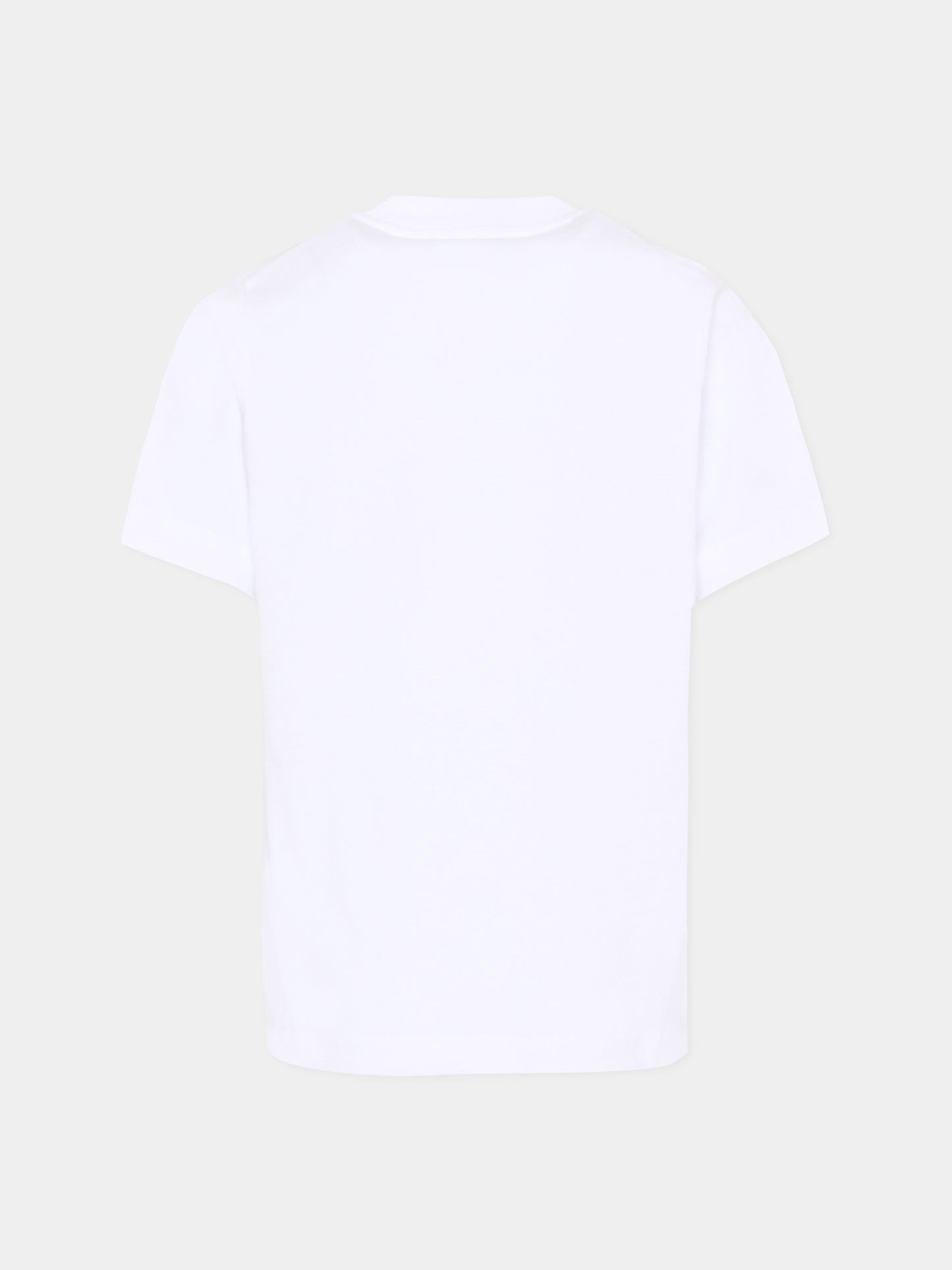 T-shirt bianca per bambino con logo e foglia d'acero,Dsquared2,DQ3176 D00XM DQ100