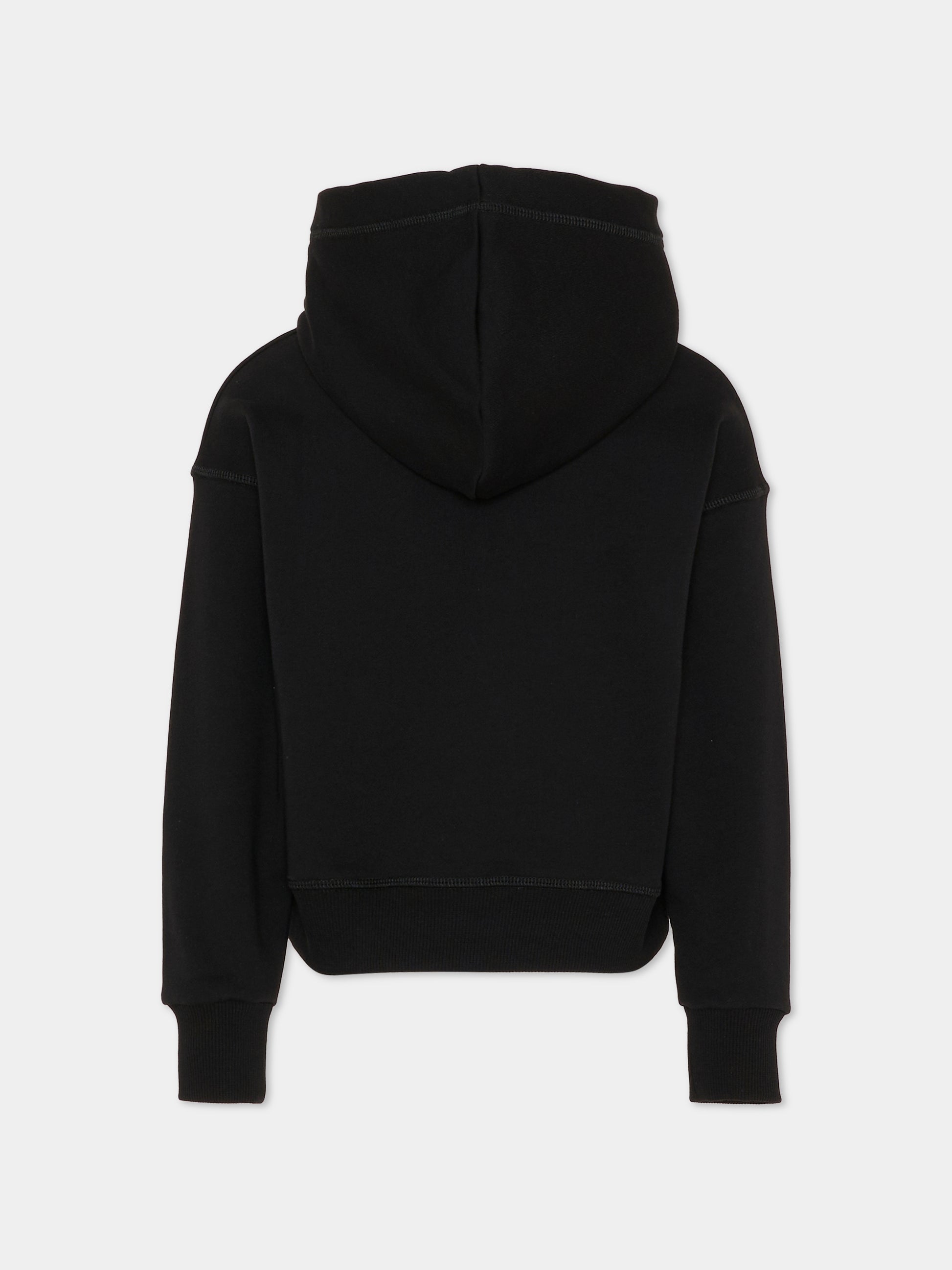 Felpa nera per bambino con logo,Dsquared2,DQ3186 D0ACC DQ900