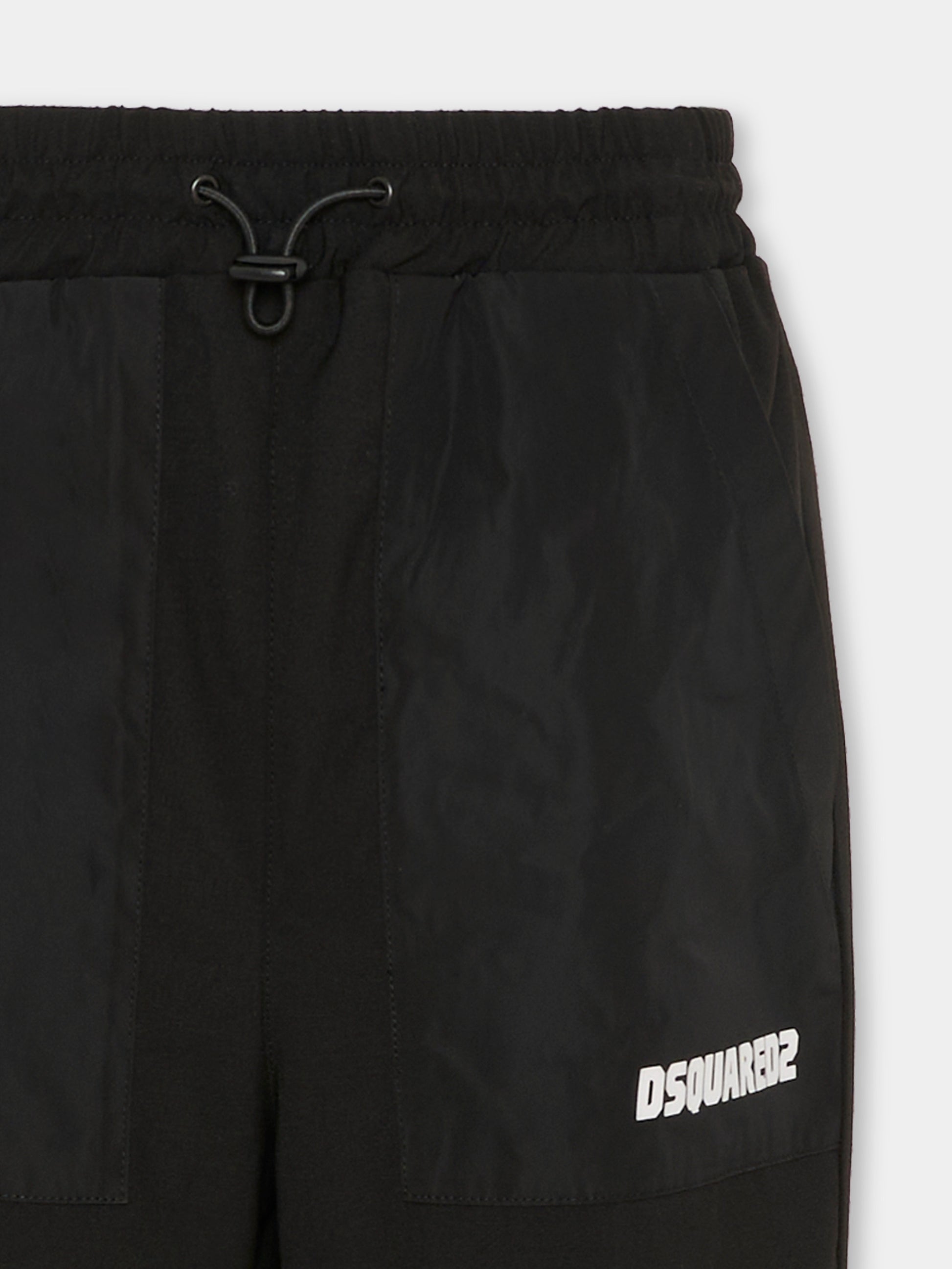 Pantaloni neri per bambino con logo,Dsquared2,DQ3203 D0AGV DQ900