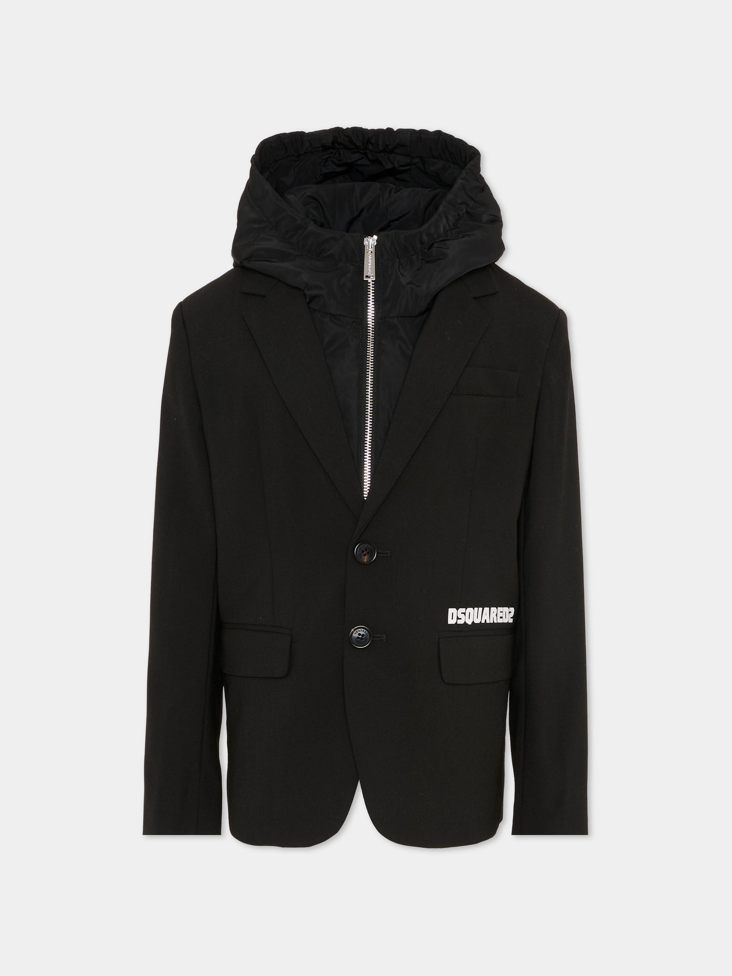 Giacca nera per bambino con logo,Dsquared2,DQ3233 D0AGV DQ900