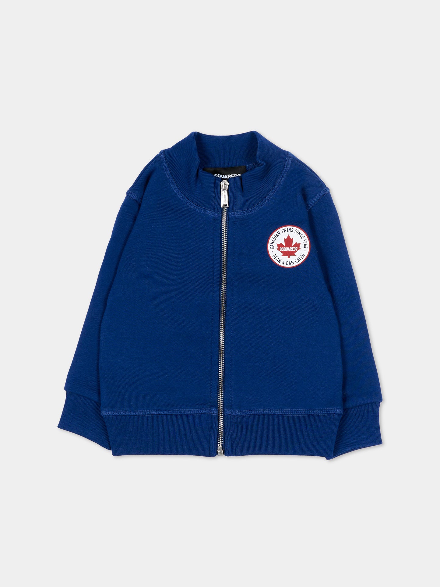 Felpa blu per neonato con patch logo,Dsquared2,DQ3271 D0094 DQ865